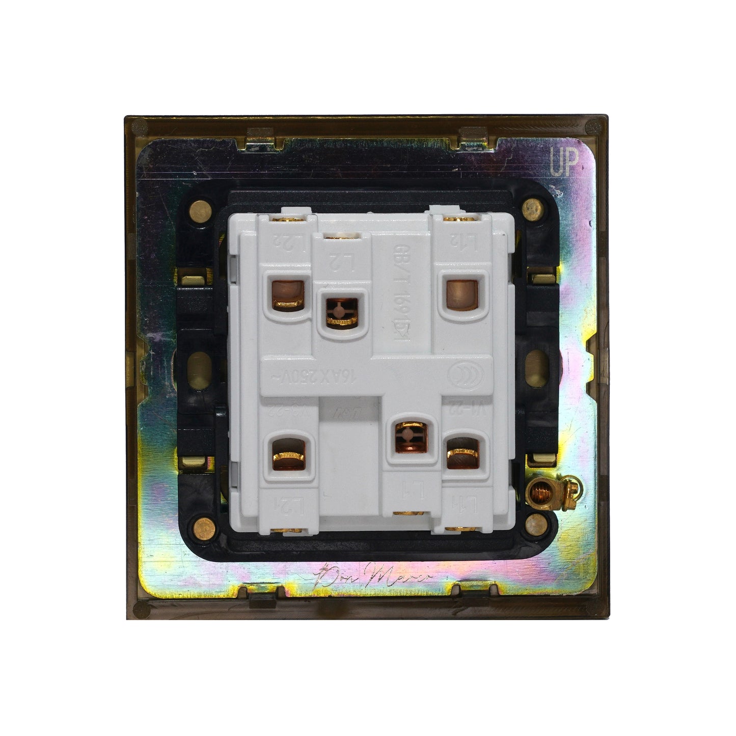 1 Gang Intermediate Switch – Plain Toggle – Stainless Steel / Copper