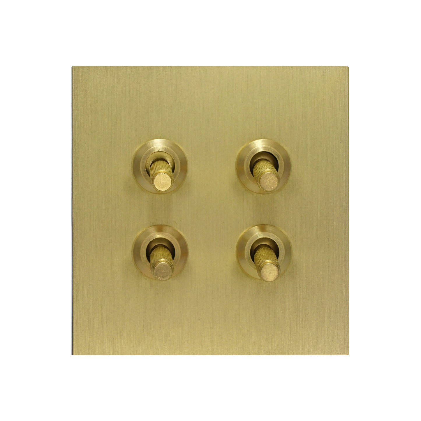 4 Gang 2 Way Switch (86) – Knurled Toggle – Stainless Steel / Copper