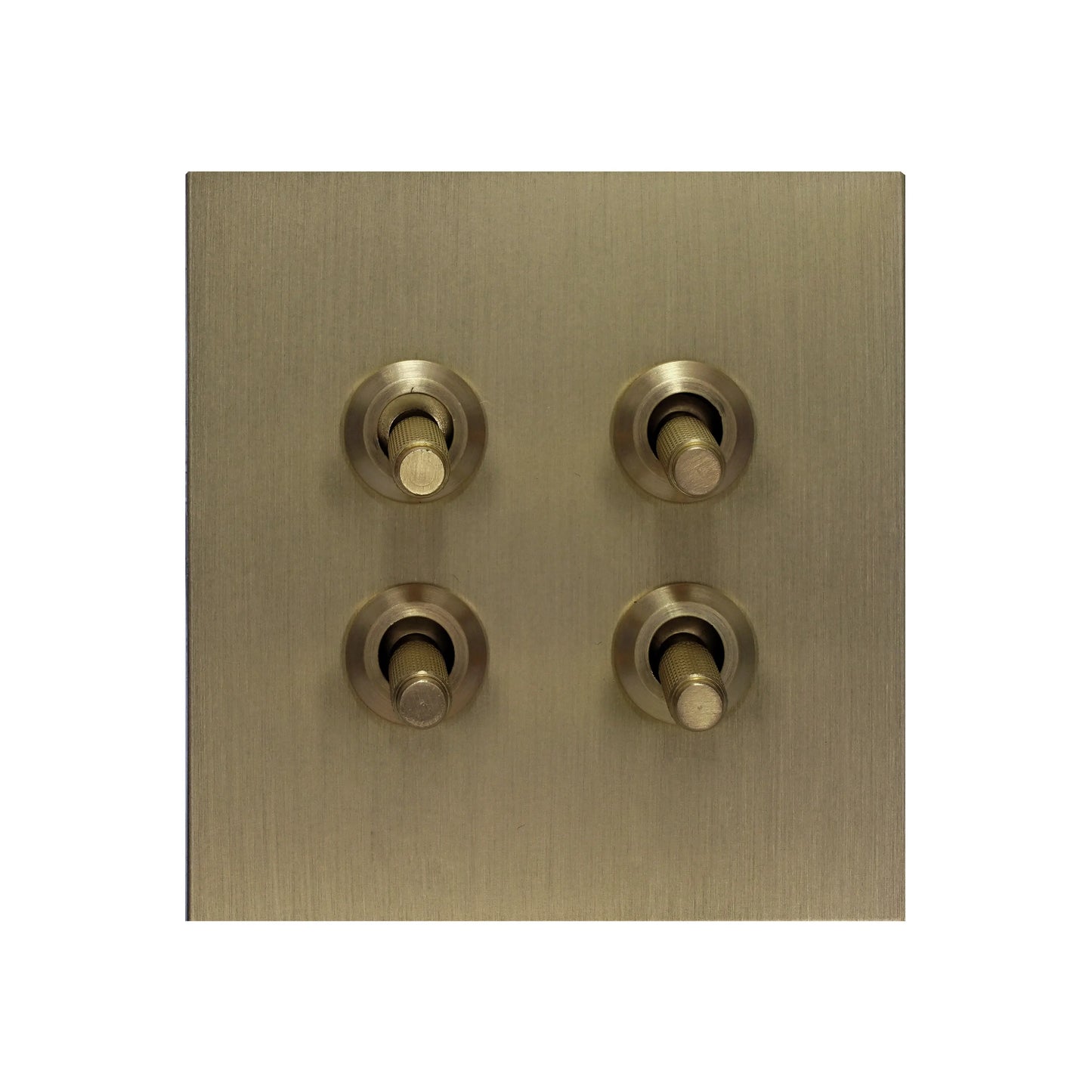 4 Gang 2 Way Switch (86) – Knurled Toggle – Stainless Steel / Copper