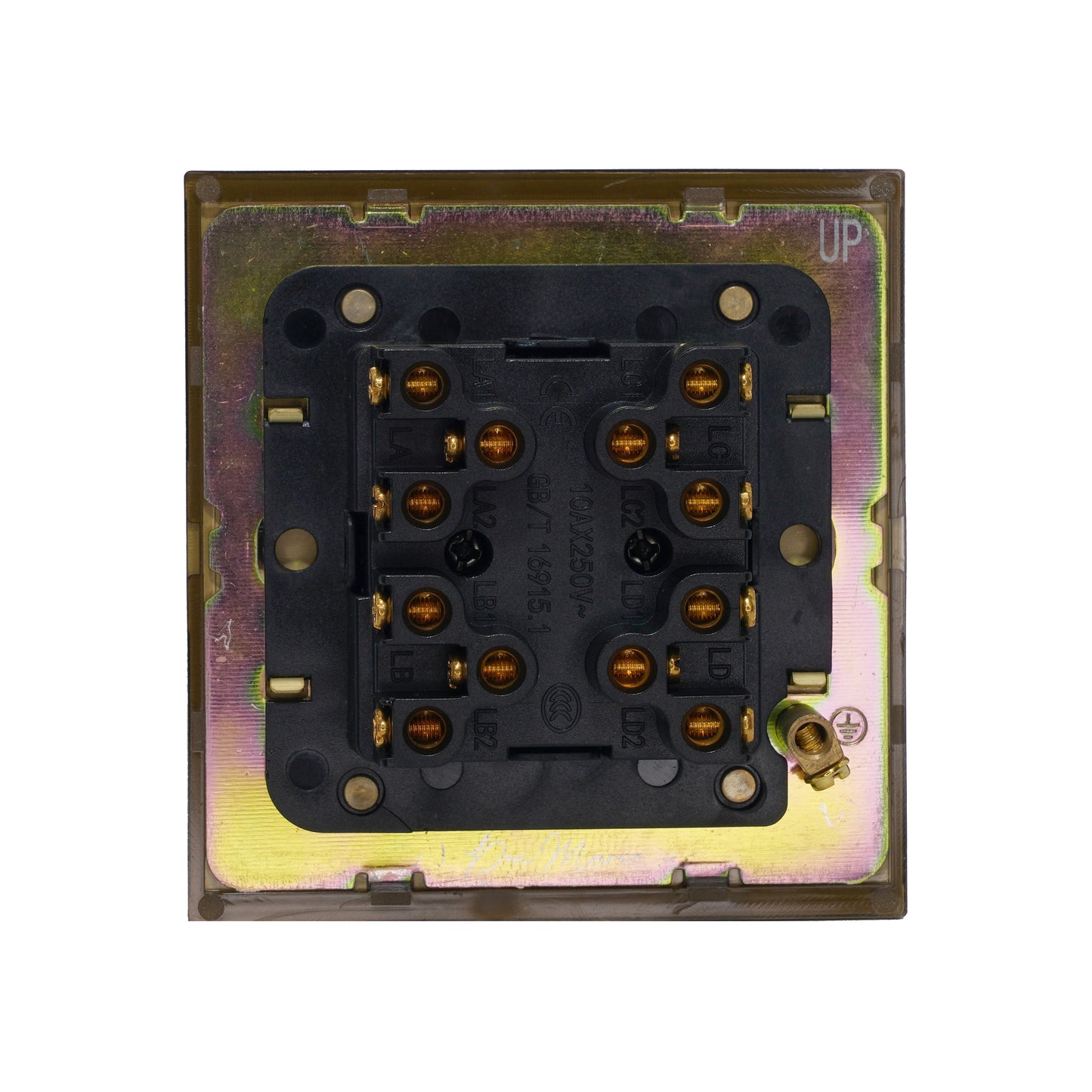 4 Gang 2 Way Switch (86) – Knurled Toggle – Stainless Steel / Copper