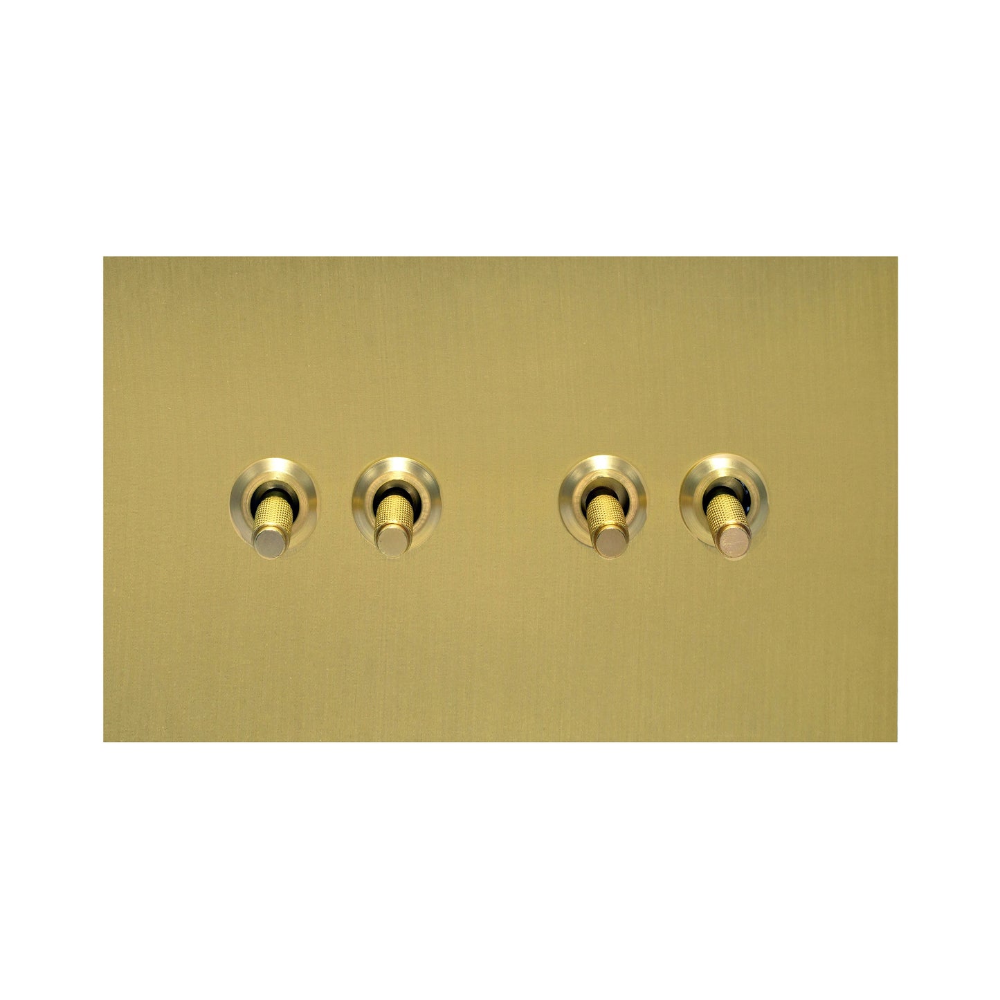 4 Gang 2 Way Switch (148) – Knurled Toggle – Stainless Steel / Copper