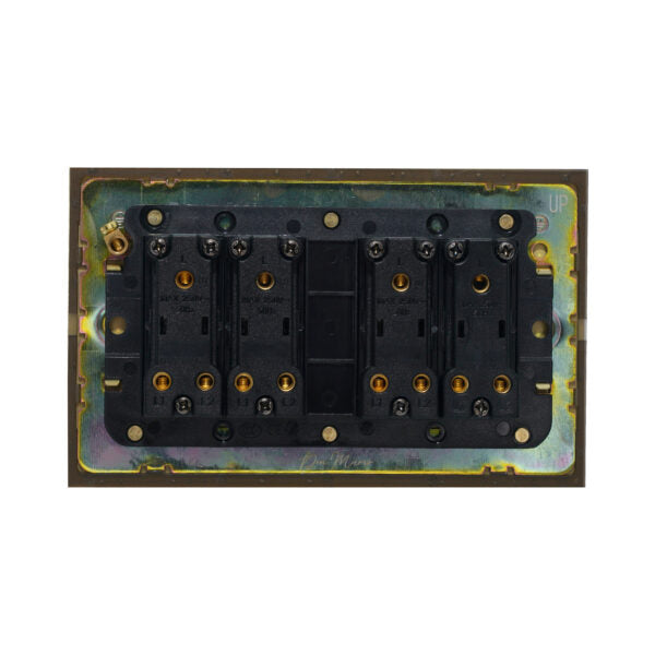 4 Gang 2 Way Switch (148) – Knurled Toggle – Stainless Steel / Copper