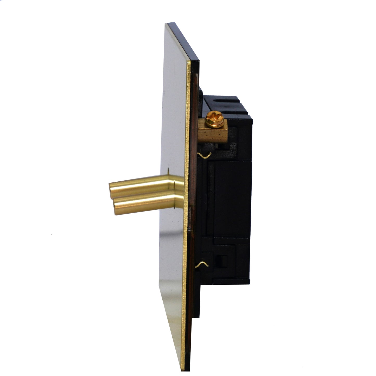 2 Gang 2 Way Switch – Plain Toggle – Stainless Steel / Copper
