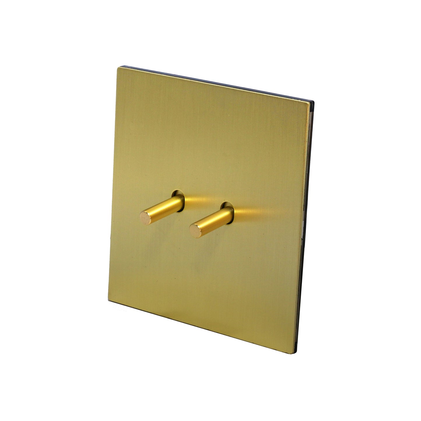 2 Gang Intermediate Switch – Plain Toggle – Stainless Steel / Copper