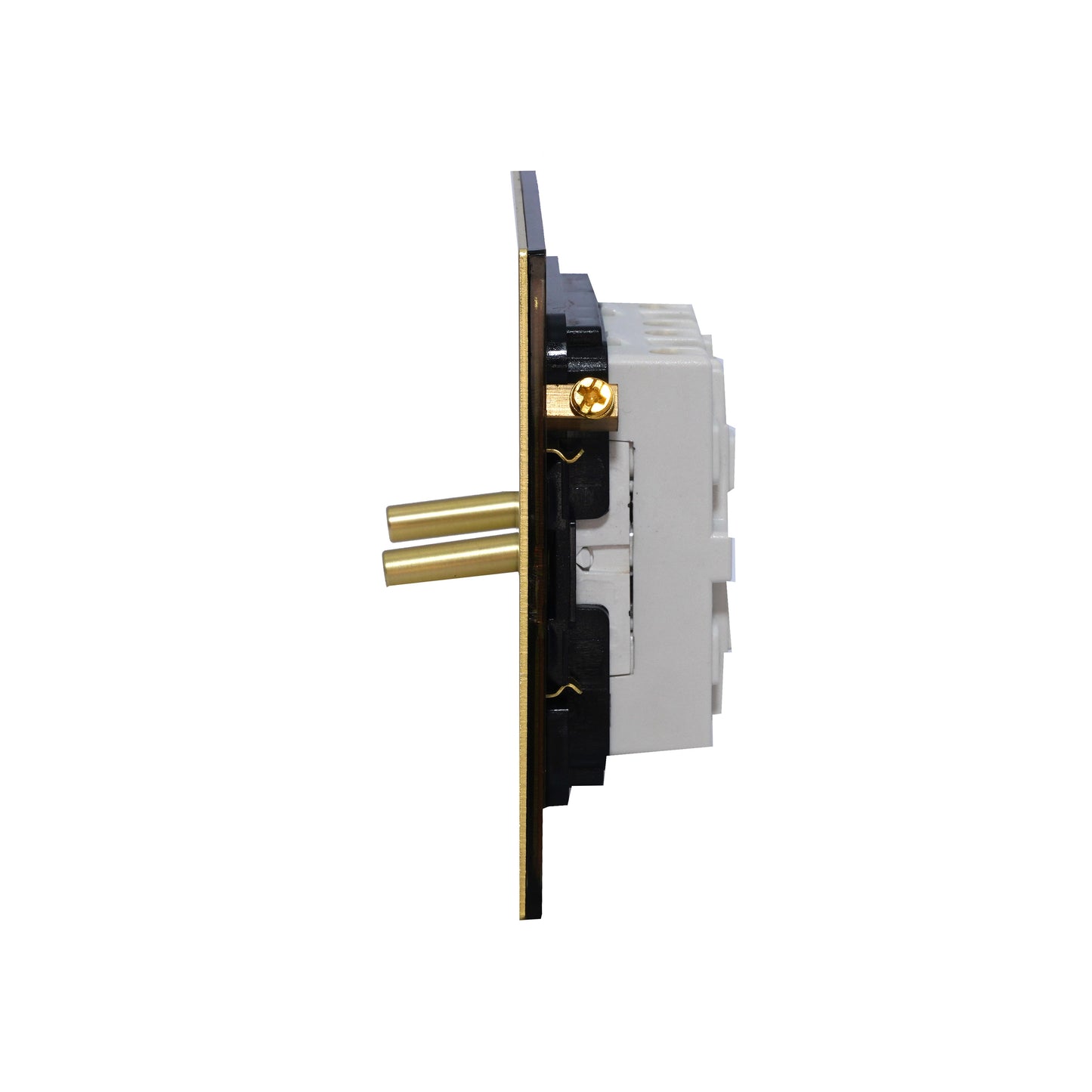 2 Gang Intermediate Switch – Plain Toggle – Stainless Steel / Copper