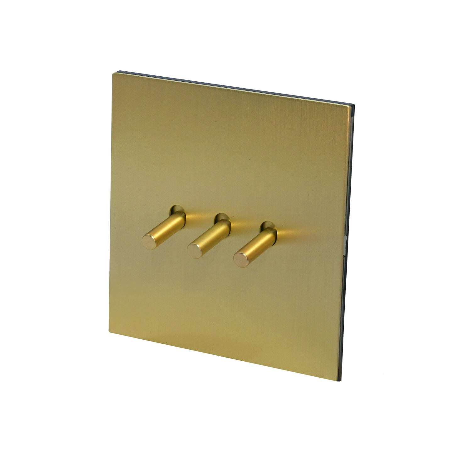 3 Gang 2 Way Switch – Plain Toggle – Stainless Steel / Copper