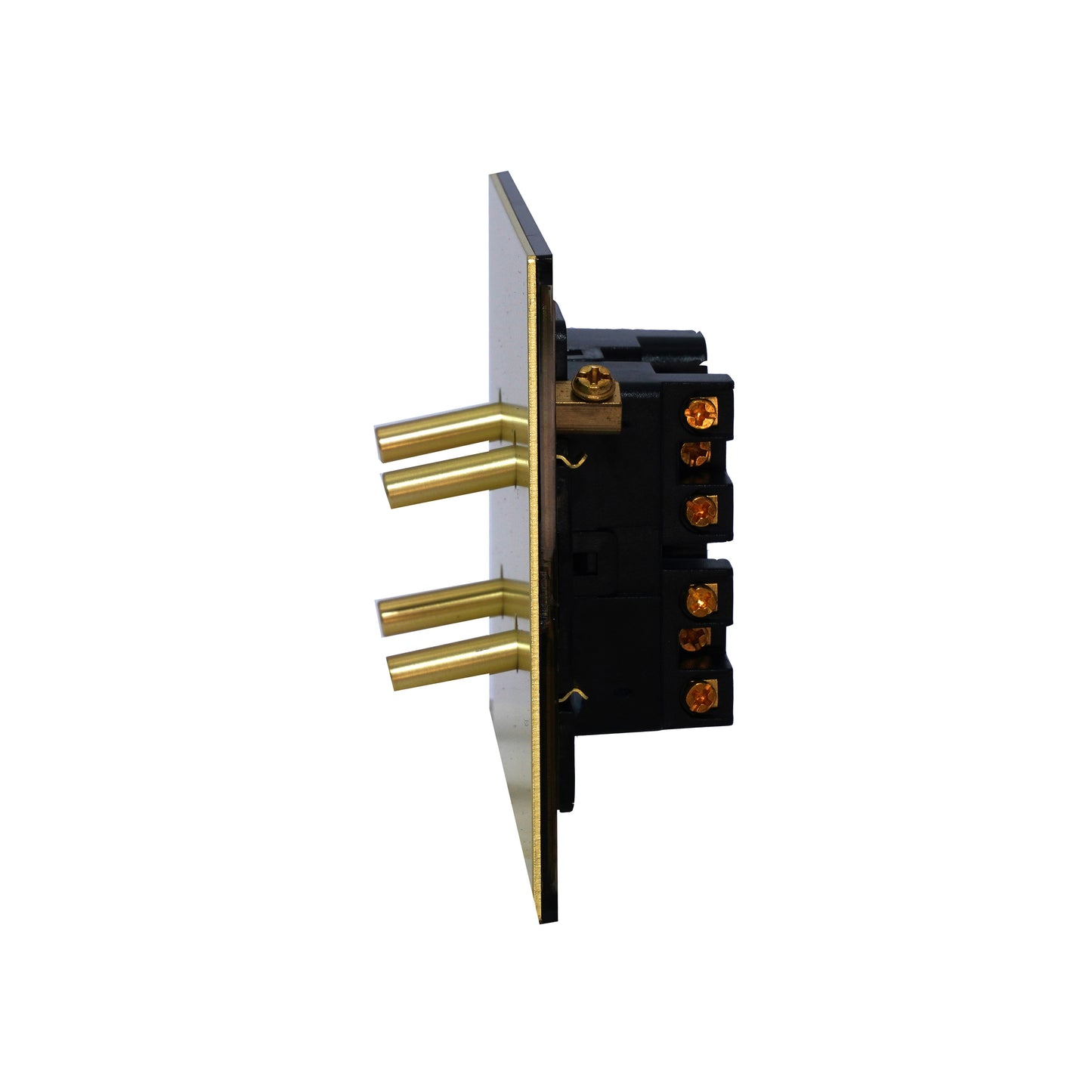 4 Gang 2 Way Switch (86) – Plain Toggle – Stainless Steel / Copper