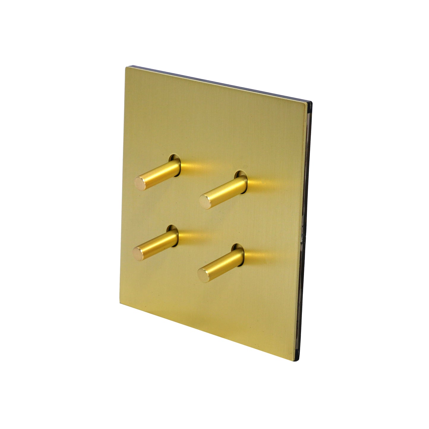 4 Gang 2 Way Switch (86) – Plain Toggle – Stainless Steel / Copper