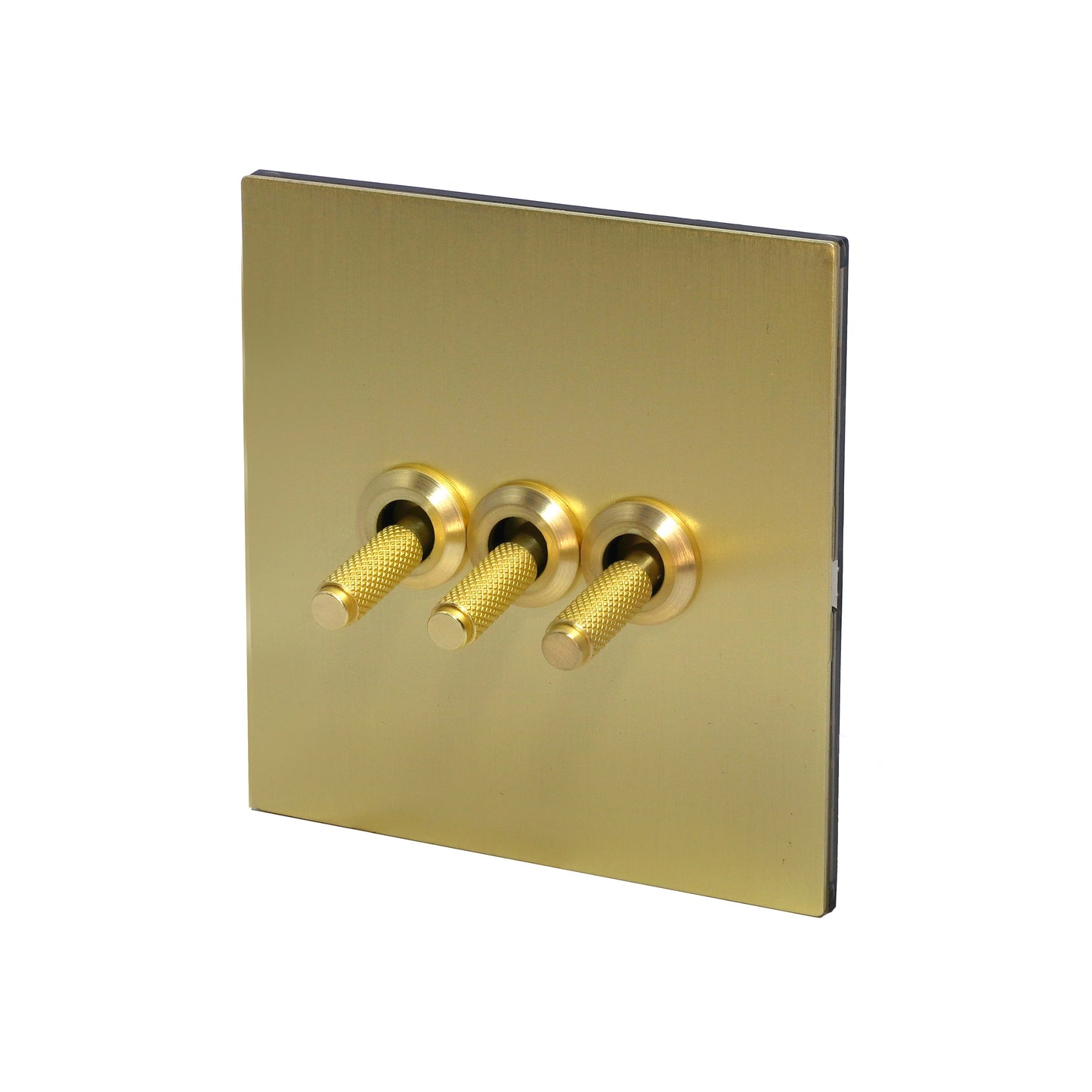 3 Gang 2 Way Switch – Knurled Toggle – Stainless Steel / Copper