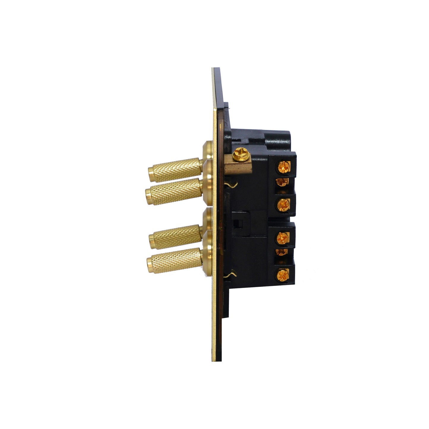 4 Gang 2 Way Switch (86) – Knurled Toggle – Stainless Steel / Copper