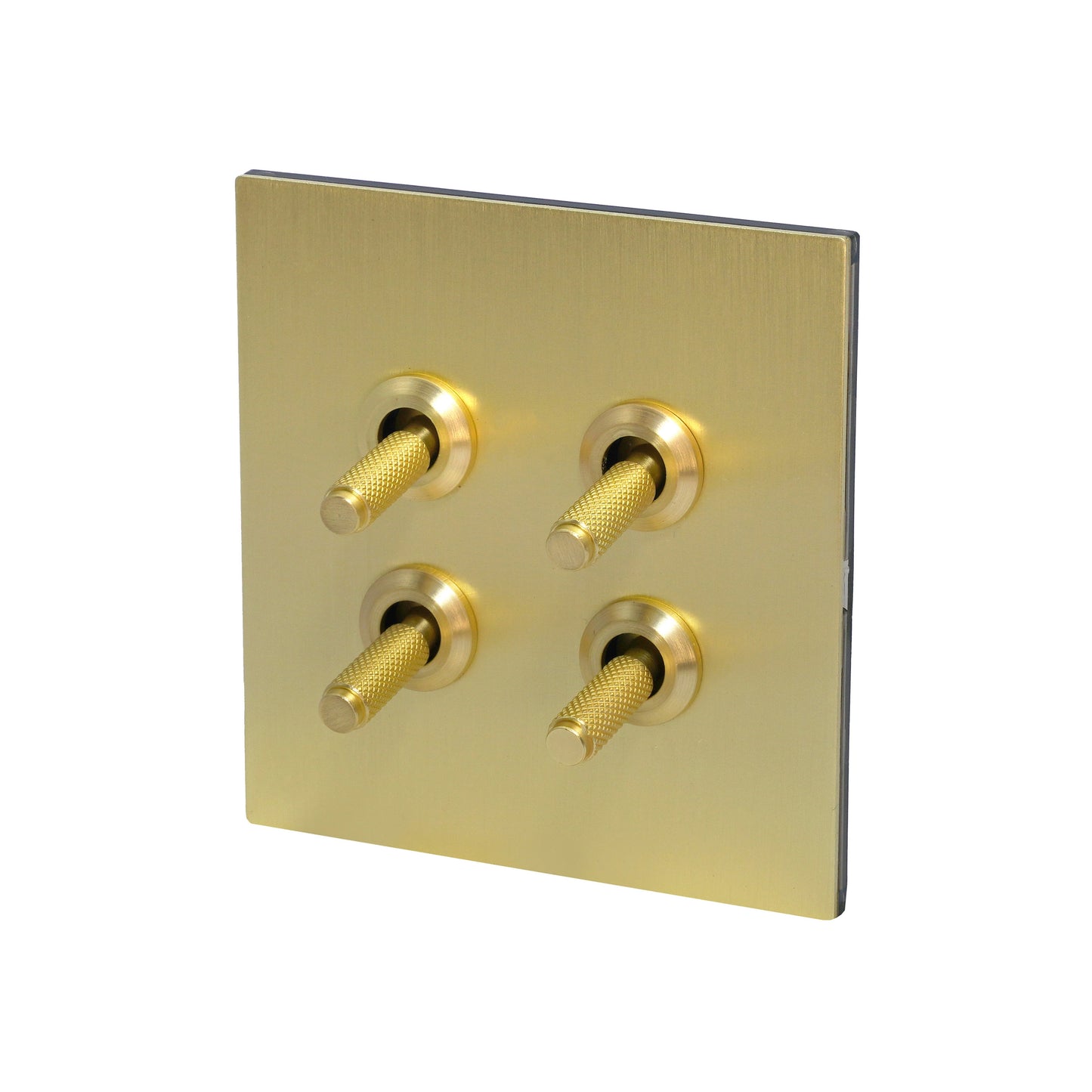 4 Gang 2 Way Switch (86) – Knurled Toggle – Stainless Steel / Copper