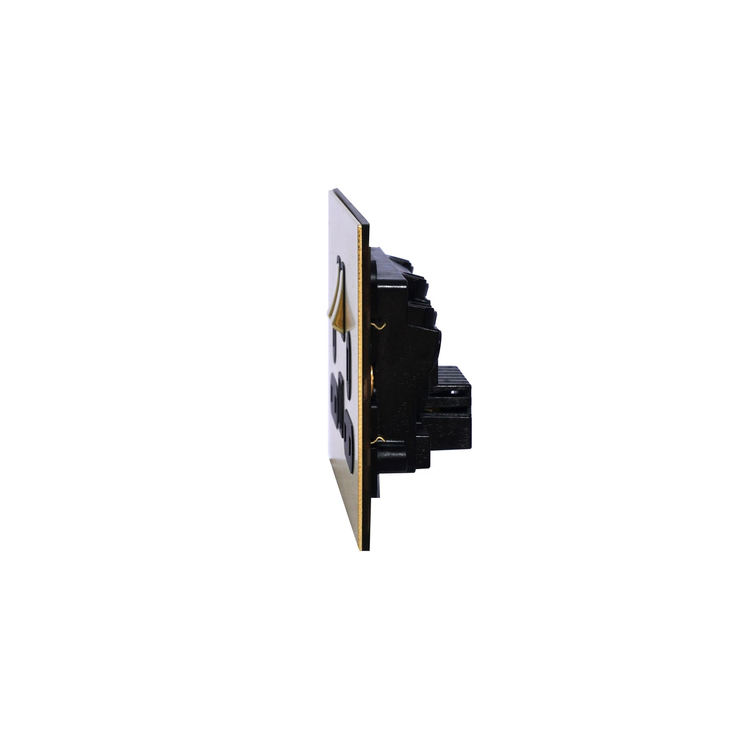 Double UK Socket 13A – On/Off + 2USB – Stainless Steel