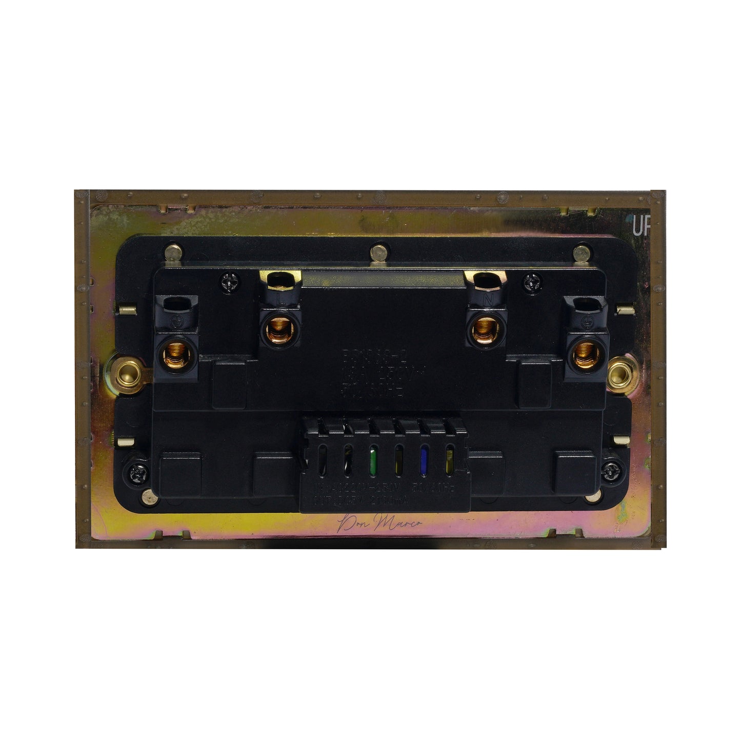 Double MF Socket 13A – On/Off + USB + Type-C – Stainless Steel