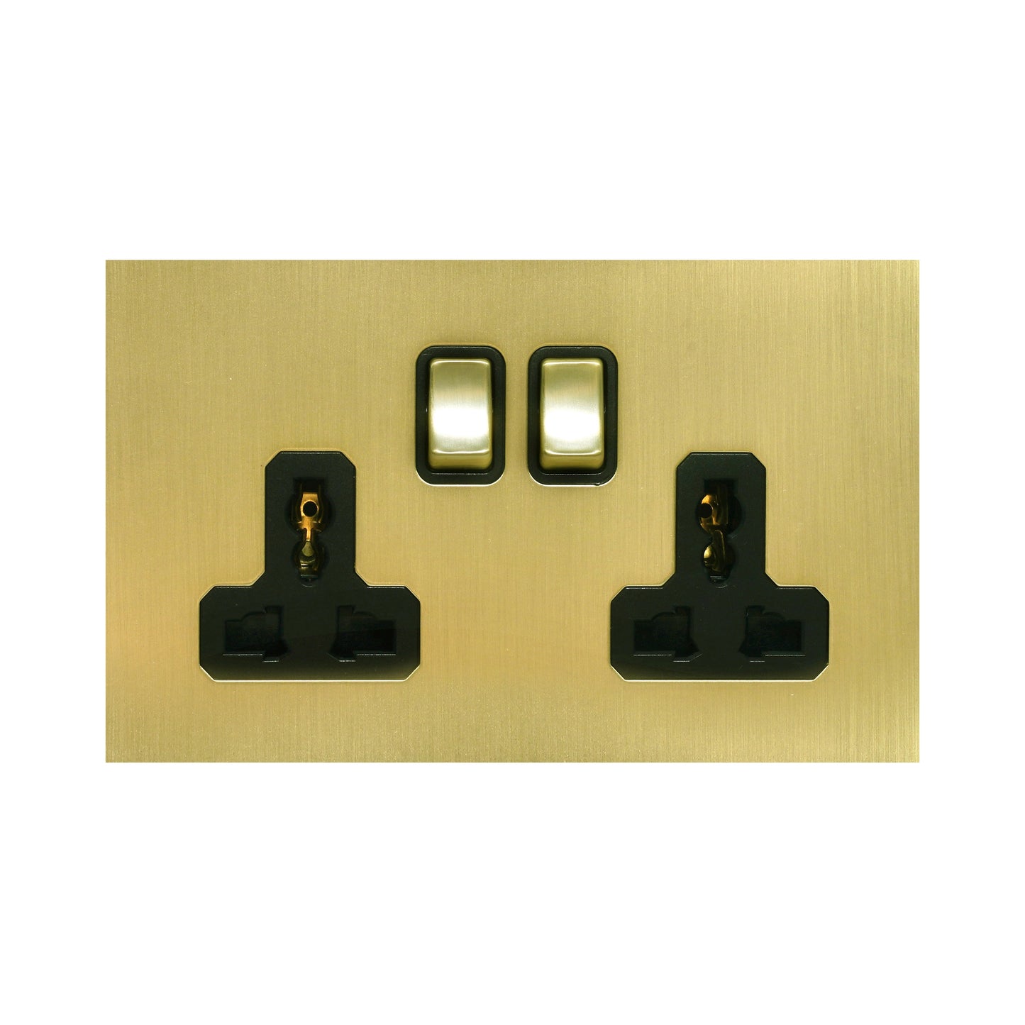 Double MF Socket 13A – On/Off – Stainless Steel