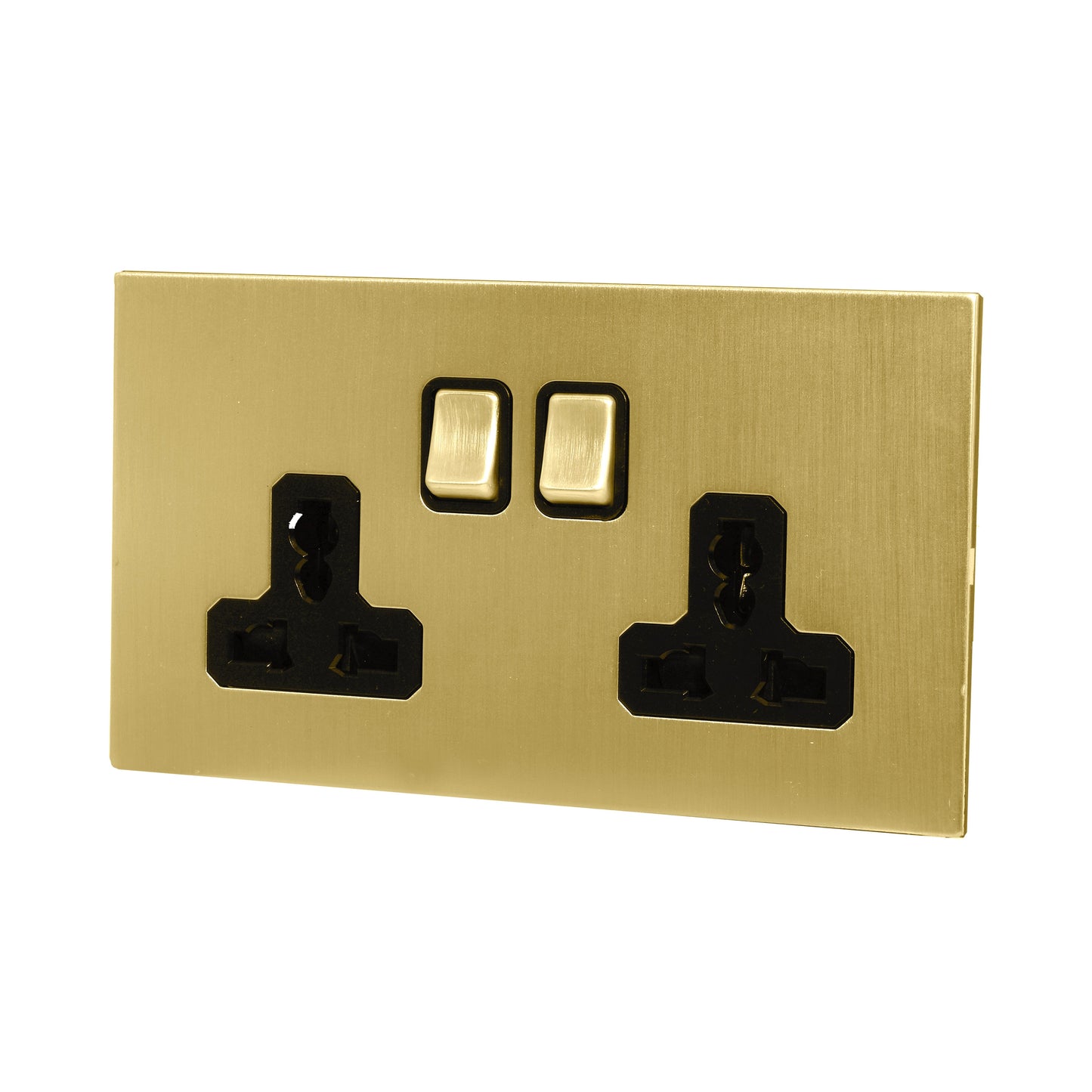 Double MF Socket 13A – On/Off – Stainless Steel