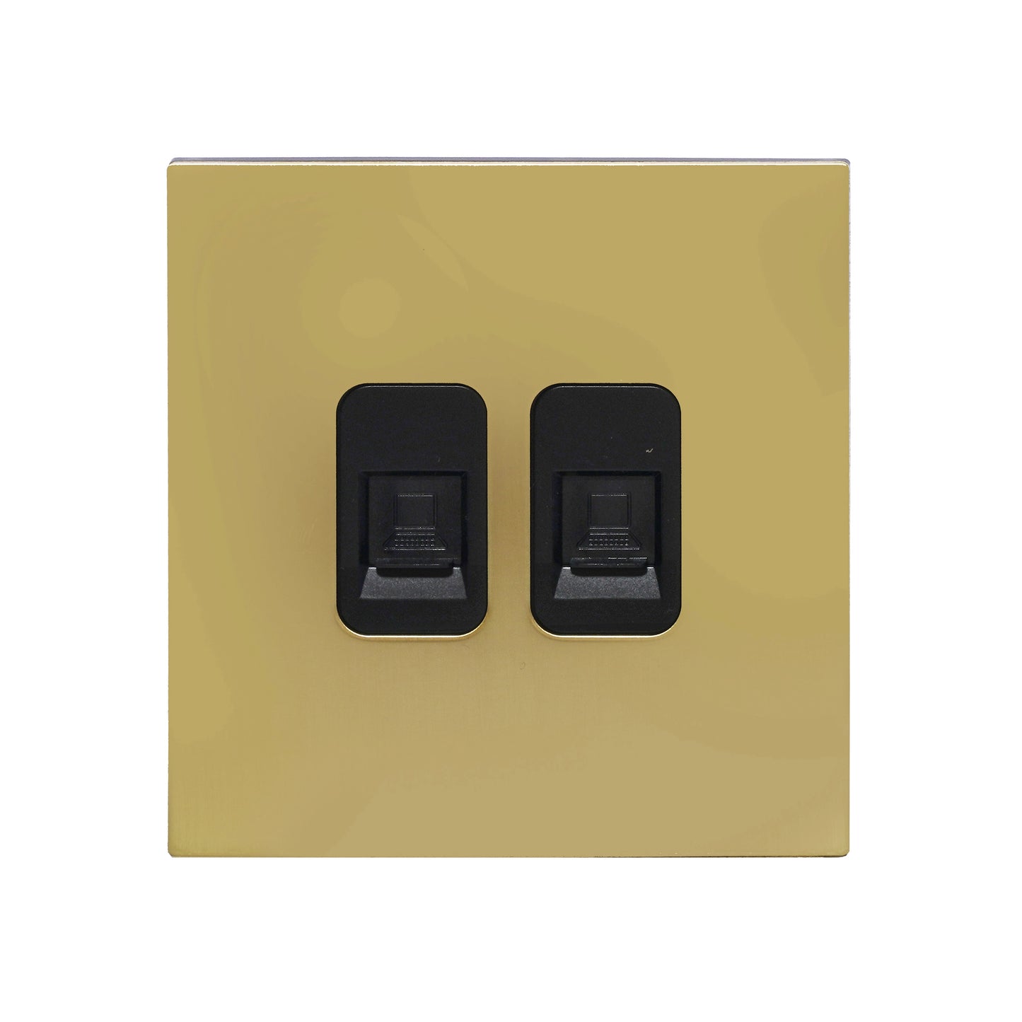 Double Computer Socket – (RJ45/CAT6) – Stainless Steel