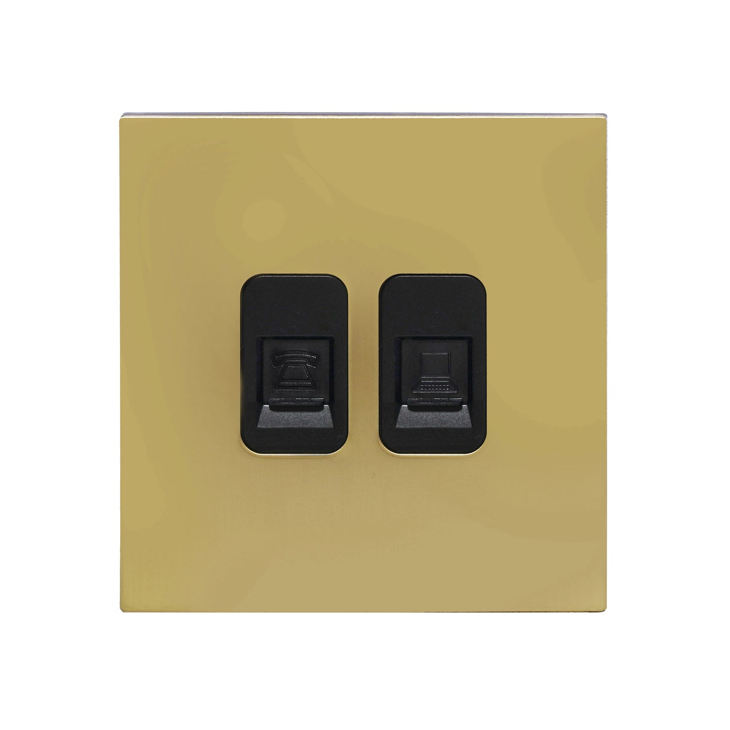 Tel + Computer Socket – Stainless Steel