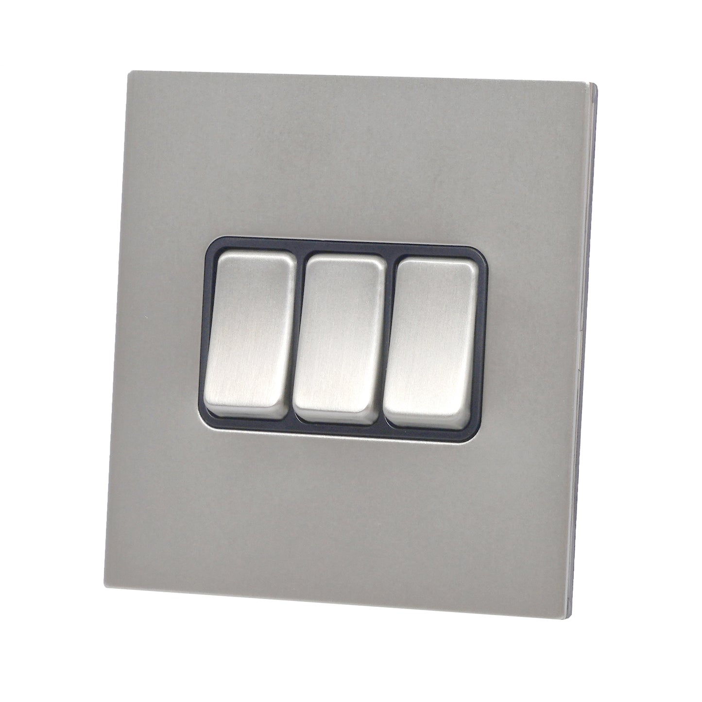 3 Gang 2 Way Switch – Rocker Button – Stainless Steel