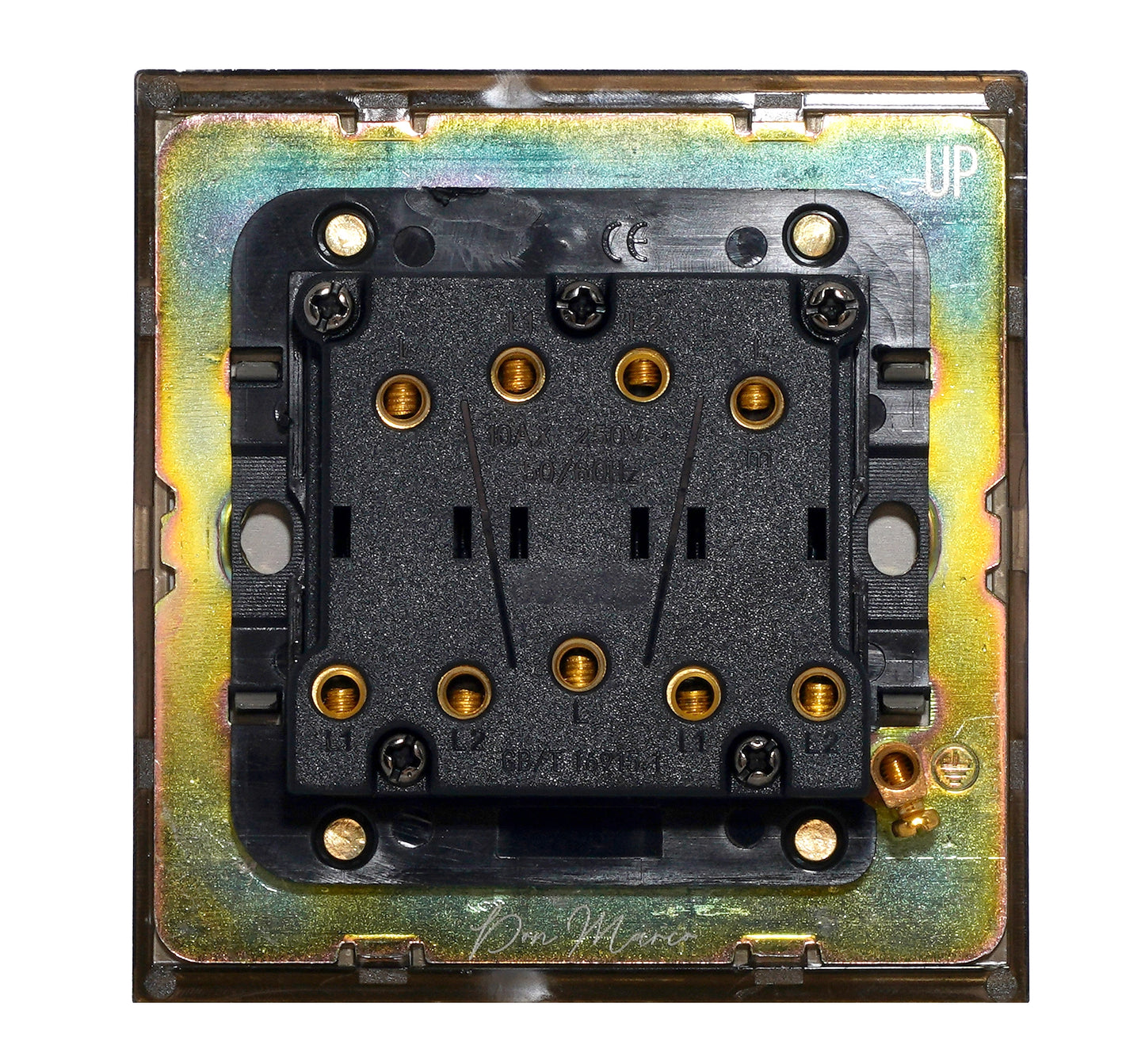 3 Gang 2 Way Switch – Plain Toggle – Stainless Steel / Copper