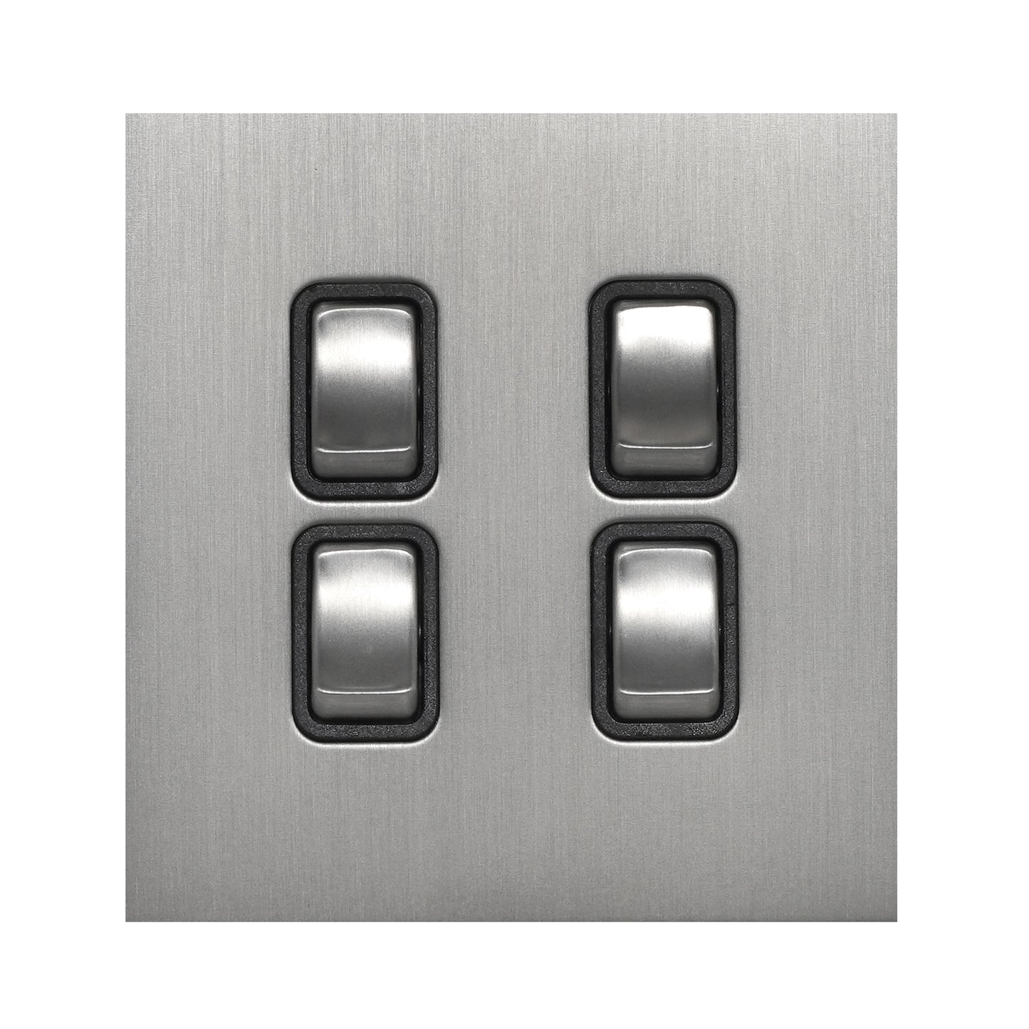4 Gang 2 Way Switch (86) – Rocker Button – Stainless Steel