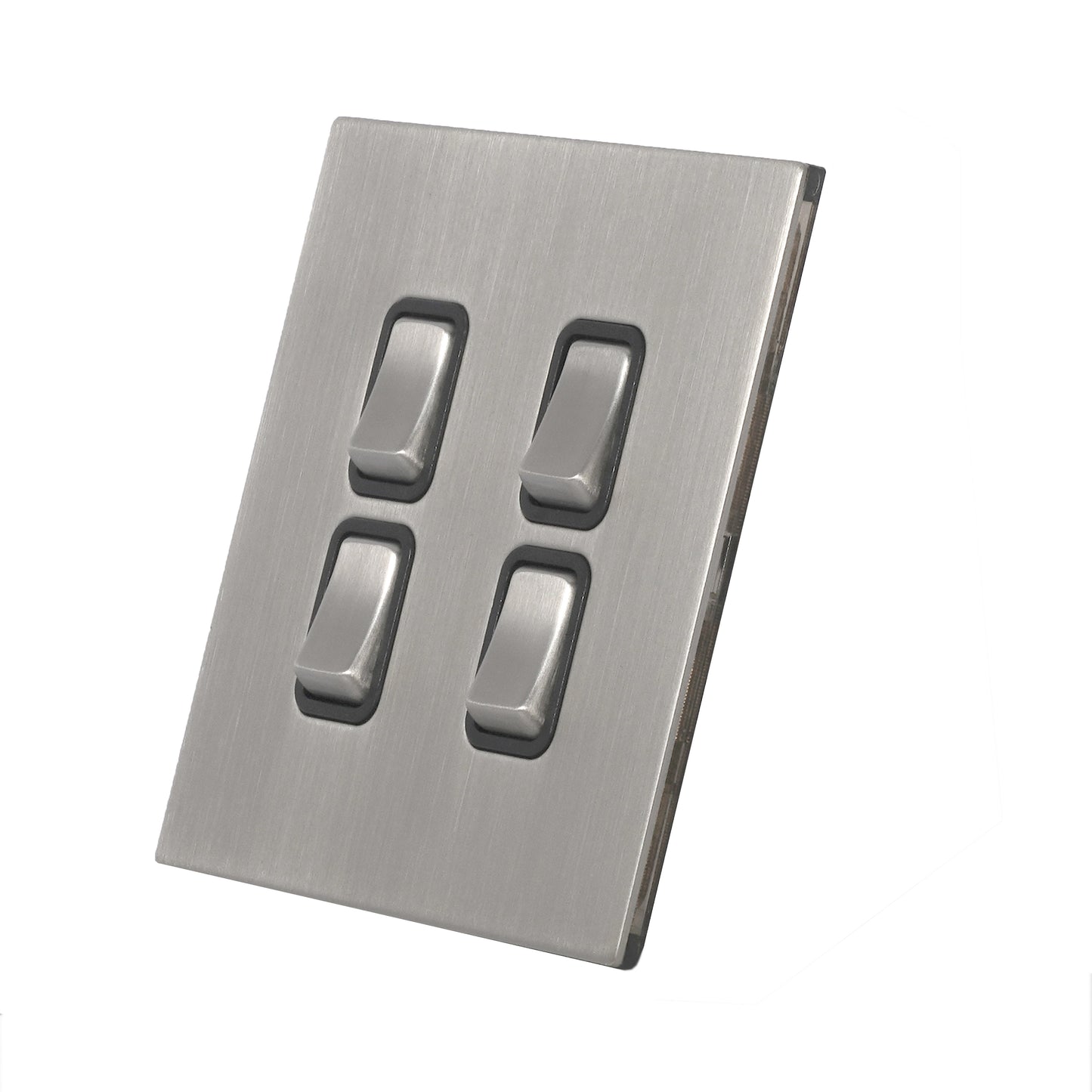 4 Gang 2 Way Switch (86) – Rocker Button – Stainless Steel
