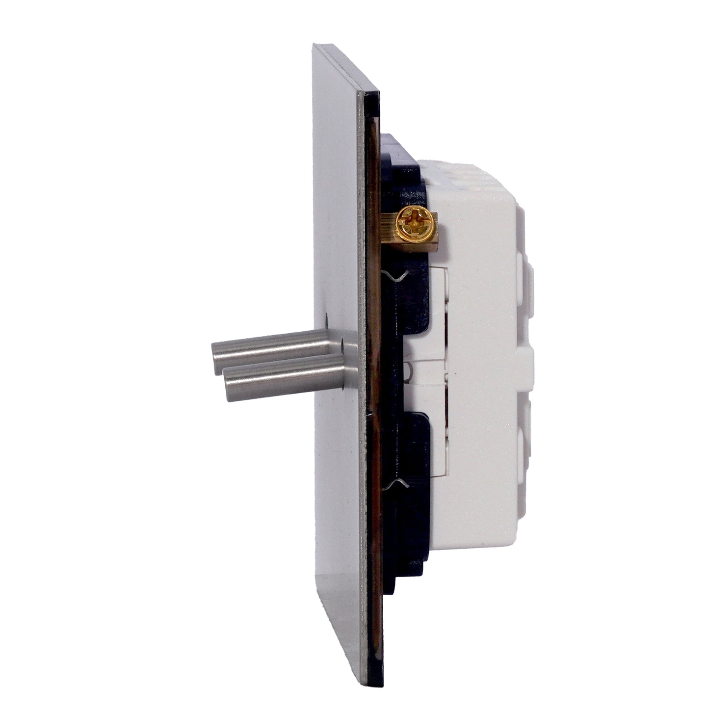 2 Gang Intermediate Switch – Plain Toggle – Stainless Steel / Copper