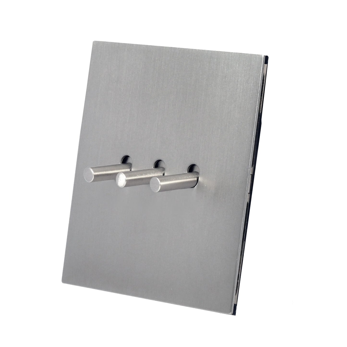 3 Gang 2 Way Switch – Plain Toggle – Stainless Steel / Copper