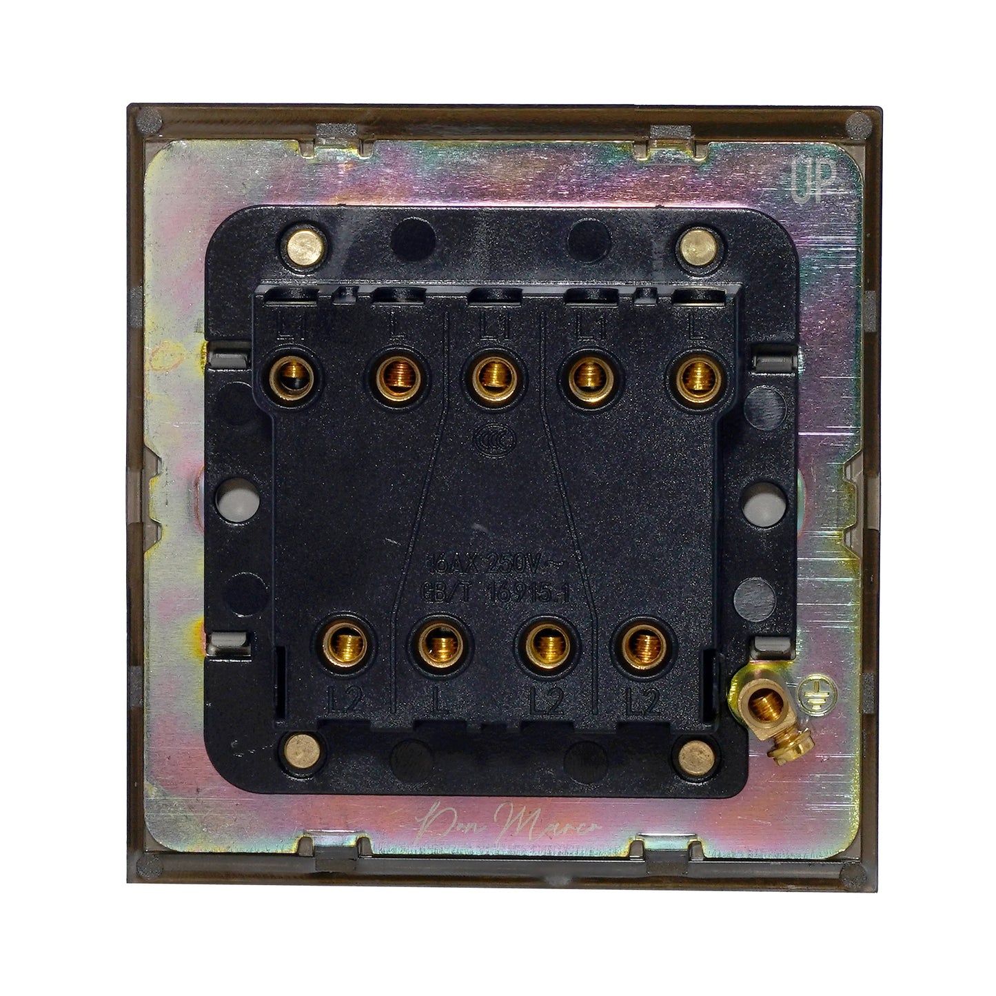 3 Gang 2 Way Switch – Plain Toggle – Stainless Steel / Copper