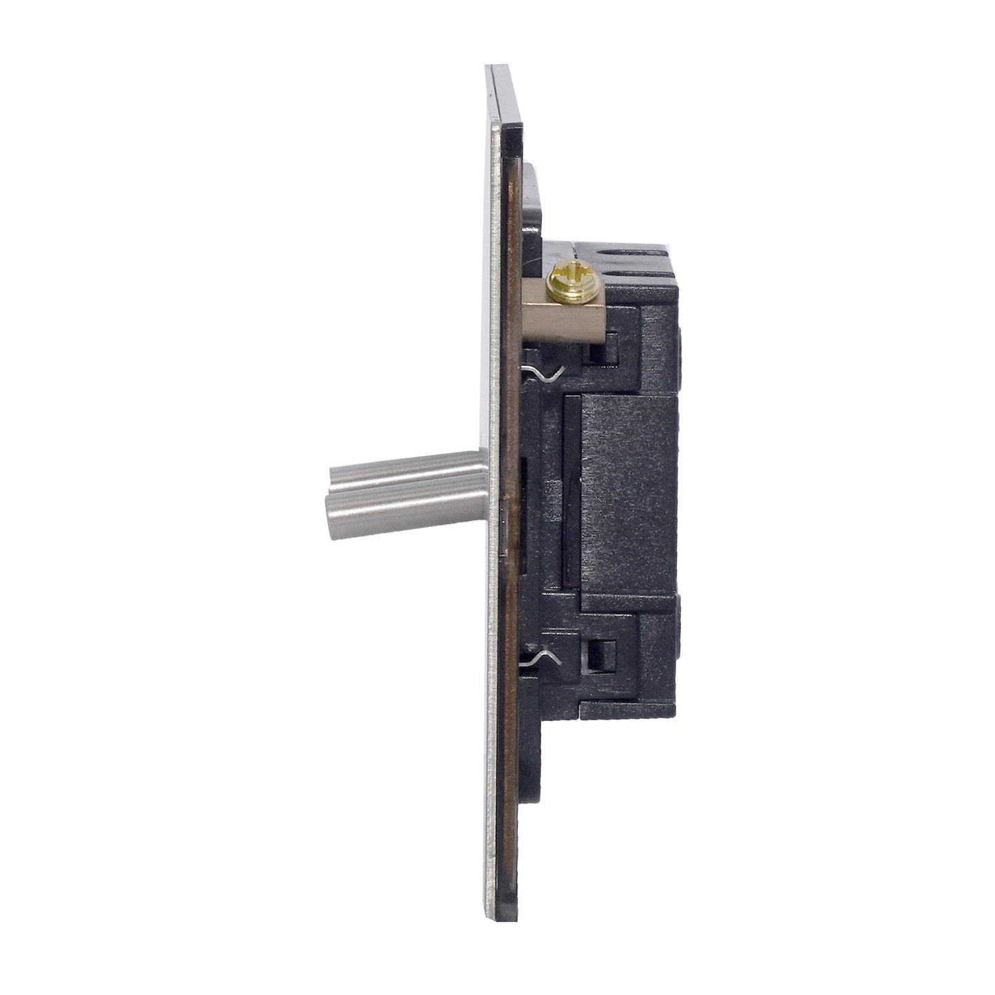 2 Gang 2 Way Switch – Plain Toggle – Stainless Steel / Copper