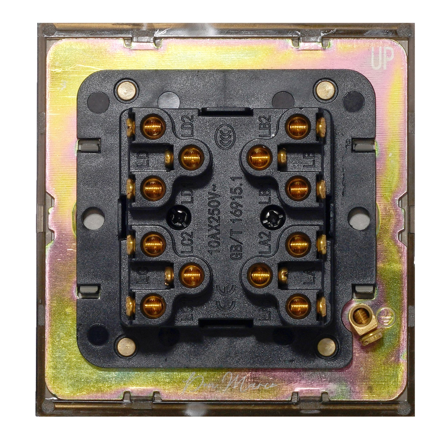 4 Gang 2 Way Switch (86) – Plain Toggle – Stainless Steel / Copper
