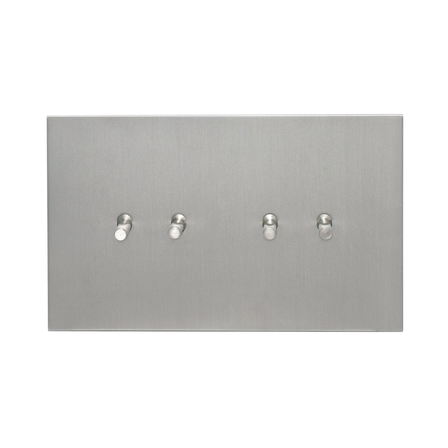 4 Gang 2 Way Switch (148) – Plain Toggle – Stainless Steel / Copper