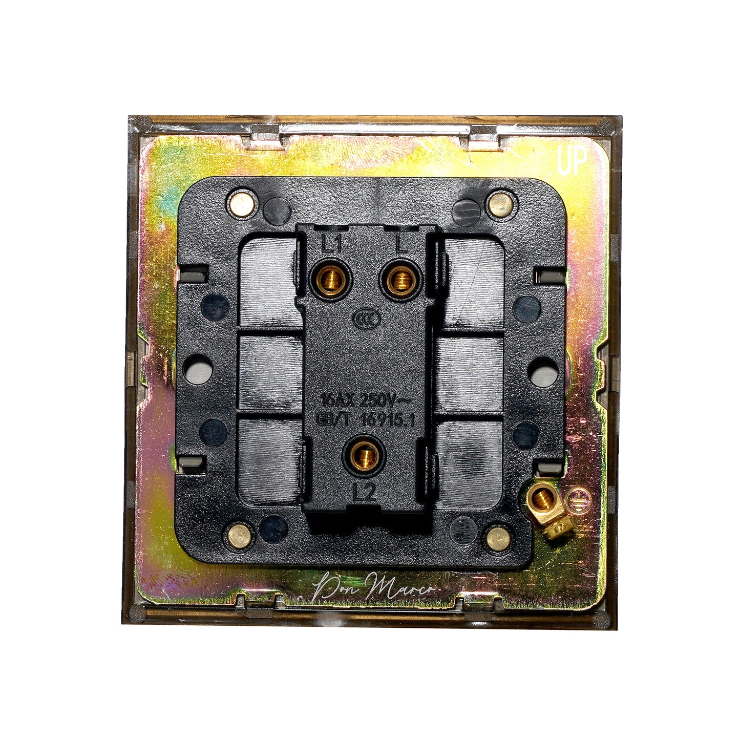 1 Gang 2 Way Switch – Knurled Toggle – Stainless Steel / Copper