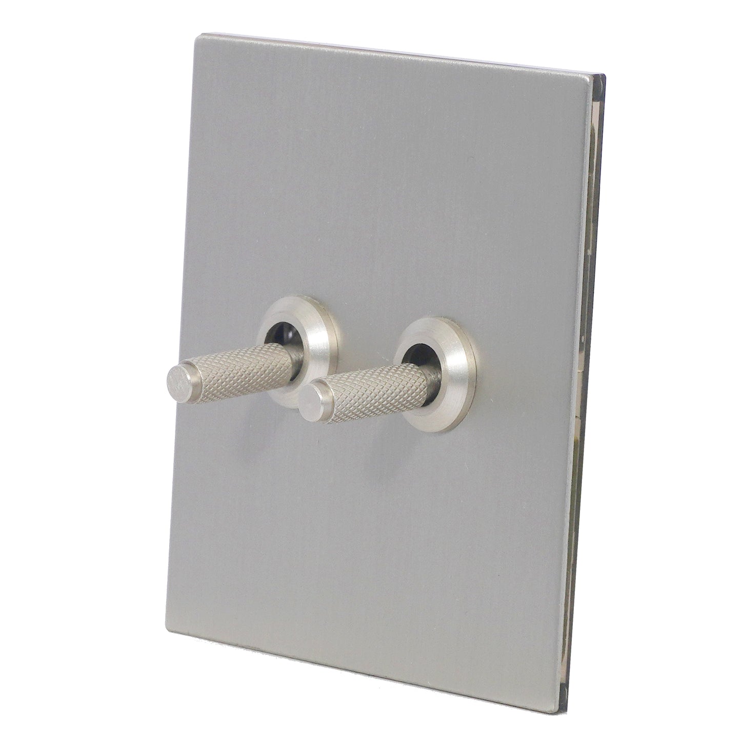 2 Gang Intermediate Switch – Knurled Toggle – Stainless Steel / Copper