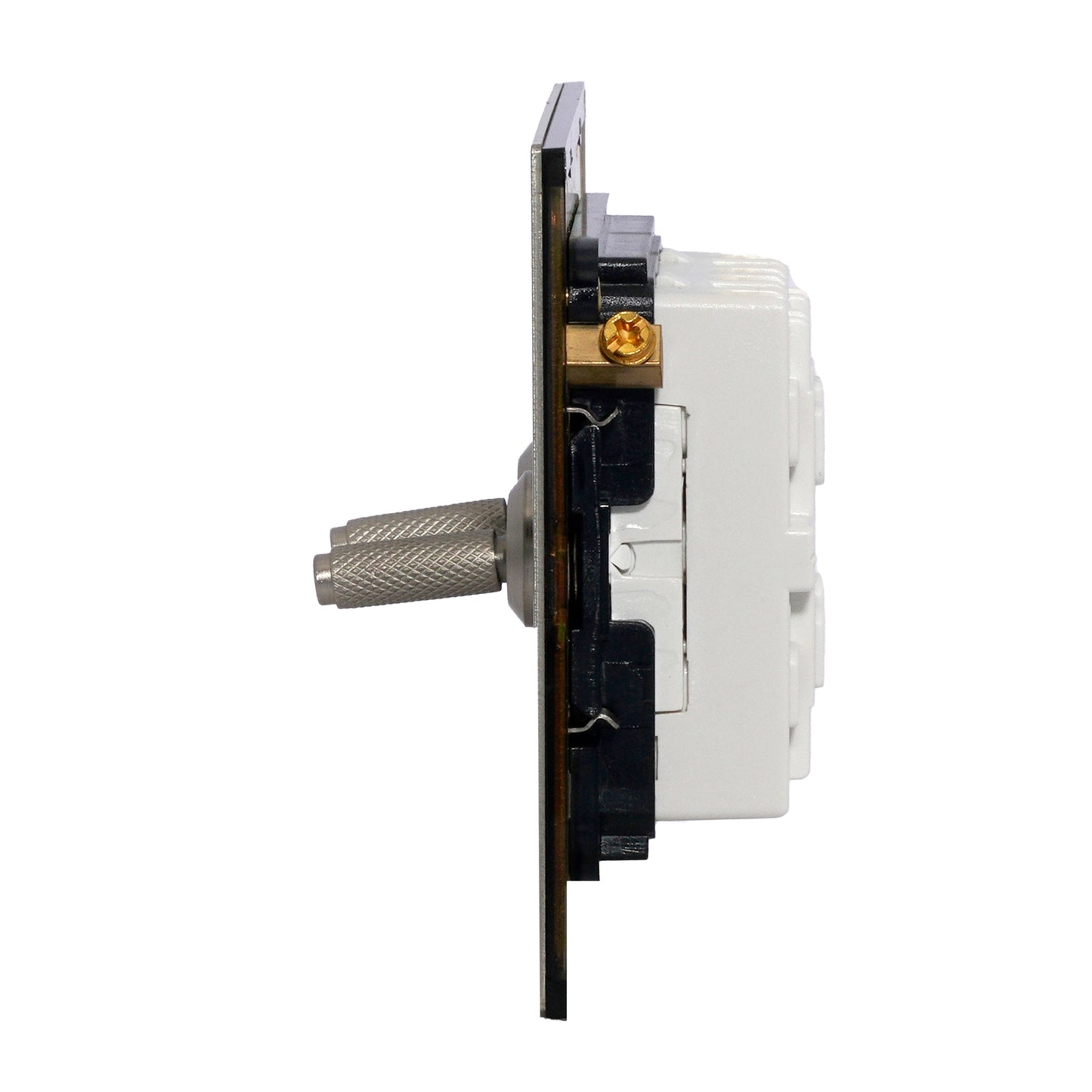 2 Gang Intermediate Switch – Knurled Toggle – Stainless Steel / Copper
