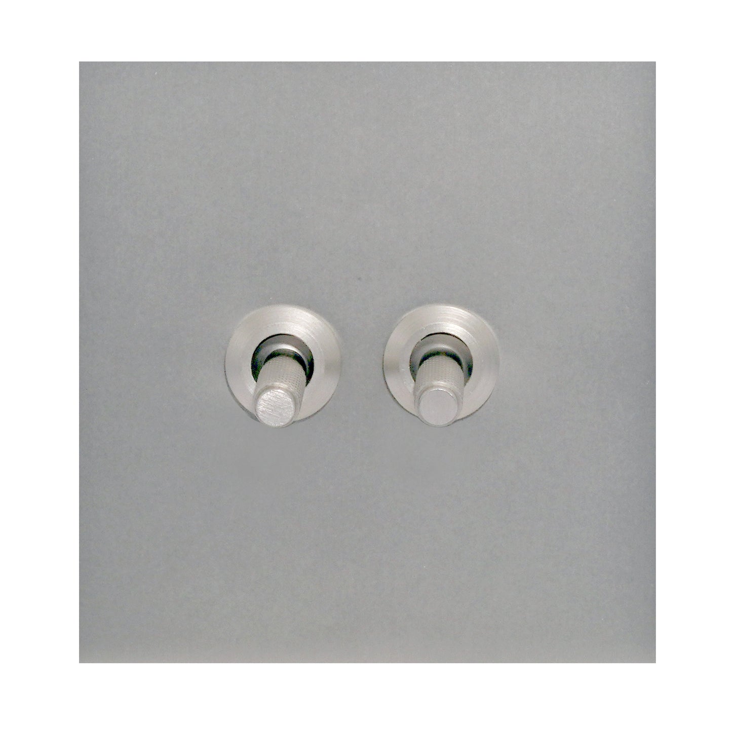 2 Gang 2 Way Switch – Knurled Toggle – Stainless Steel / Copper