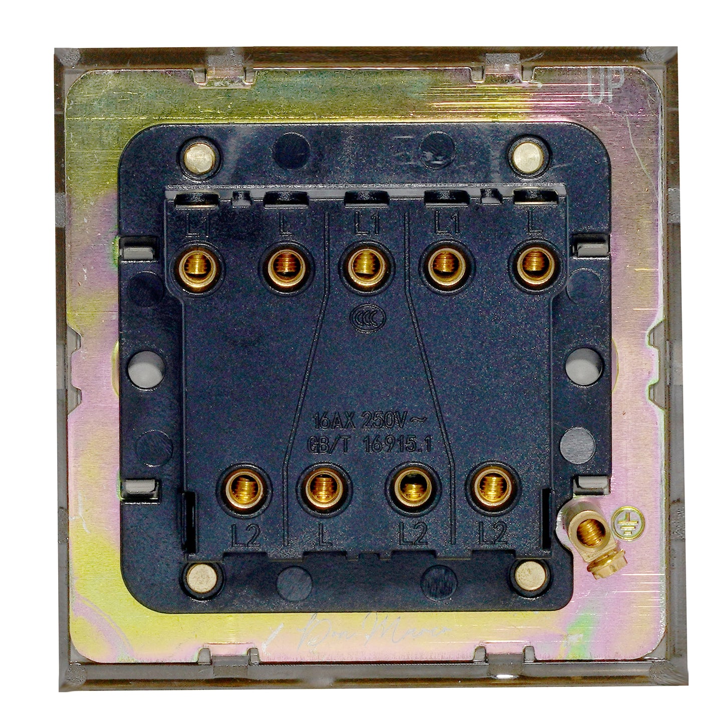 3 Gang 2 Way Switch – Knurled Toggle – Stainless Steel / Copper