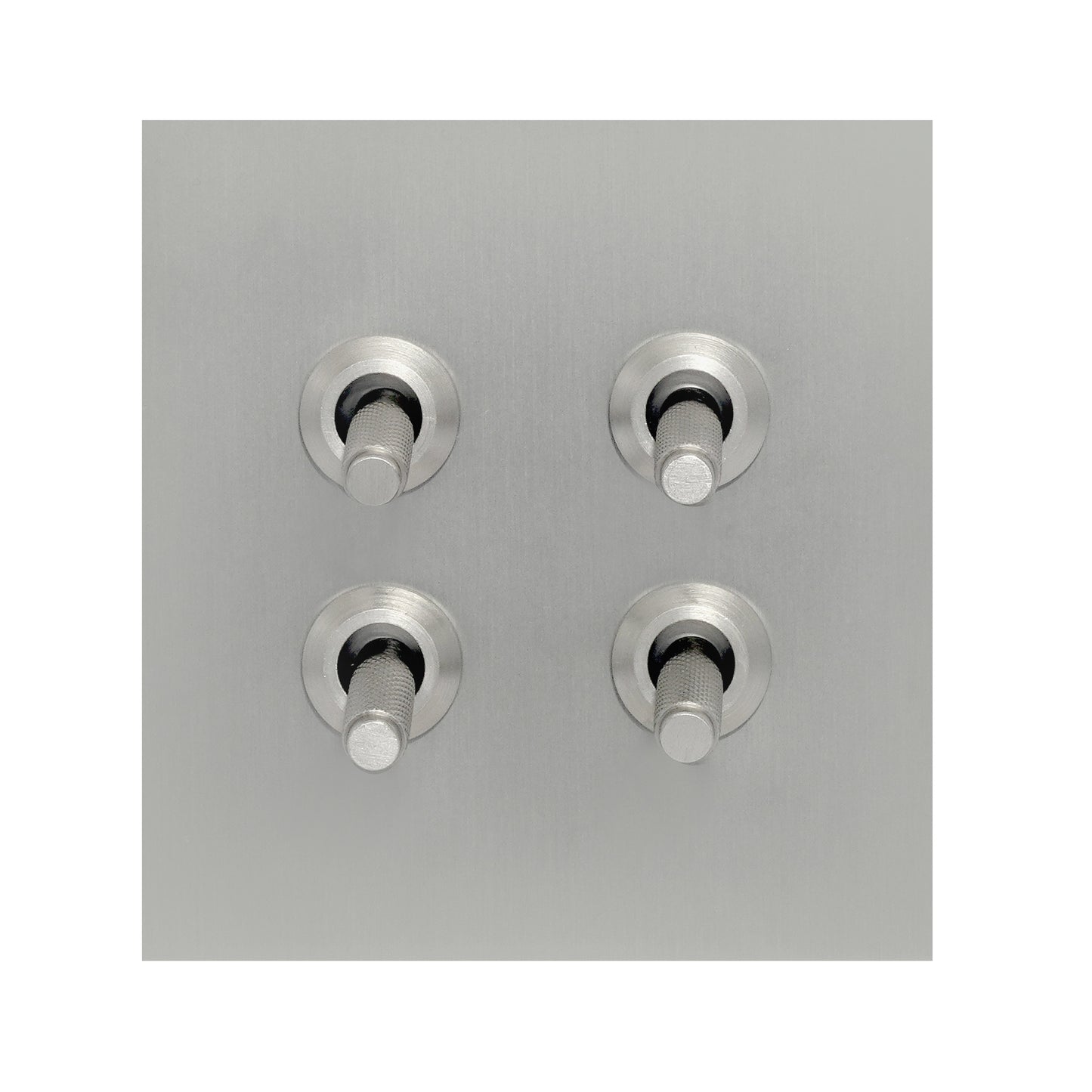 4 Gang 2 Way Switch (86) – Knurled Toggle – Stainless Steel / Copper
