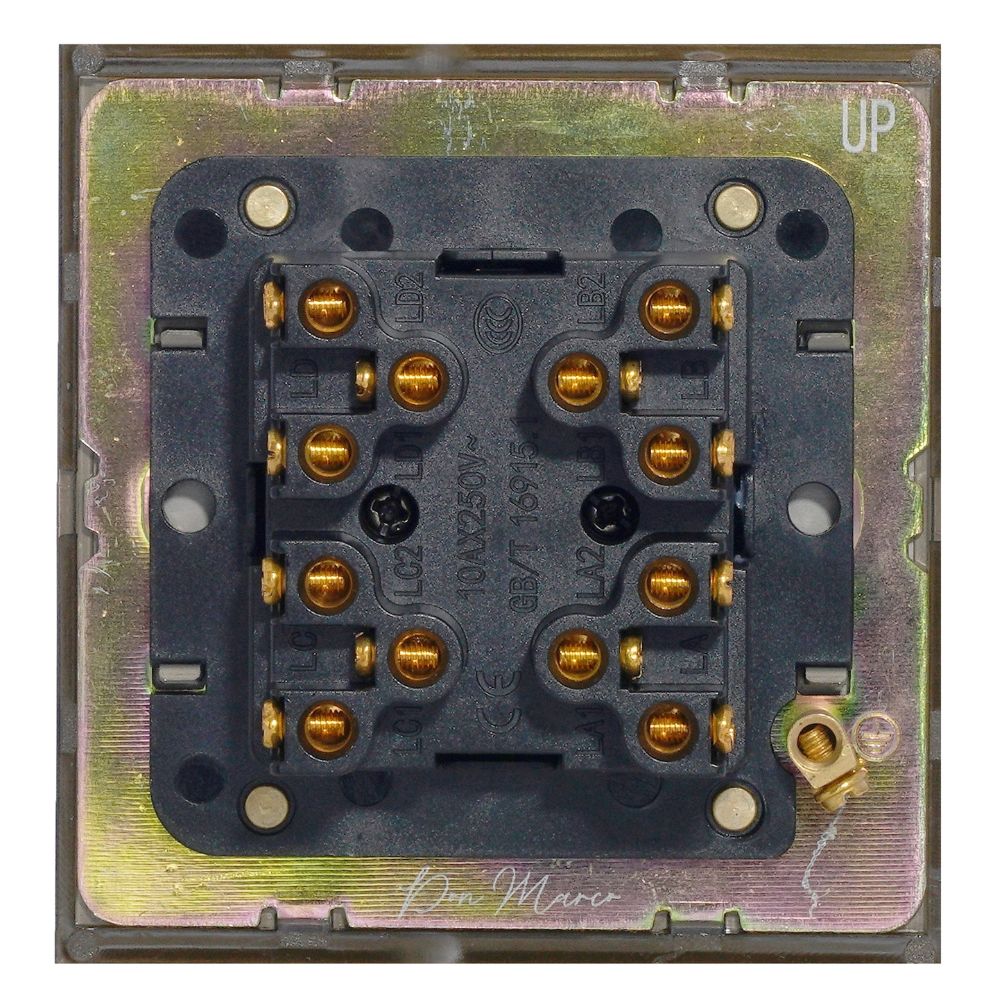 4 Gang 2 Way Switch (86) – Knurled Toggle – Stainless Steel / Copper