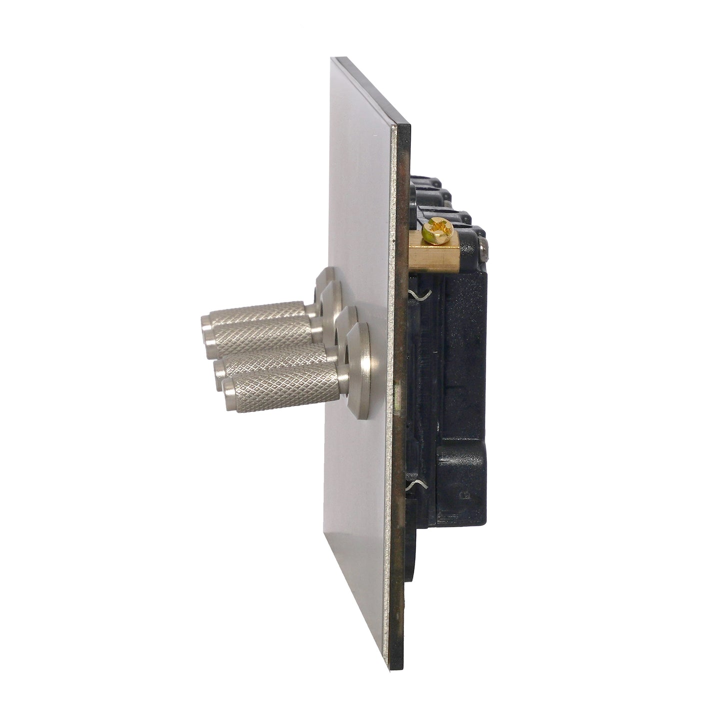 4 Gang 2 Way Switch (148) – Knurled Toggle – Stainless Steel / Copper