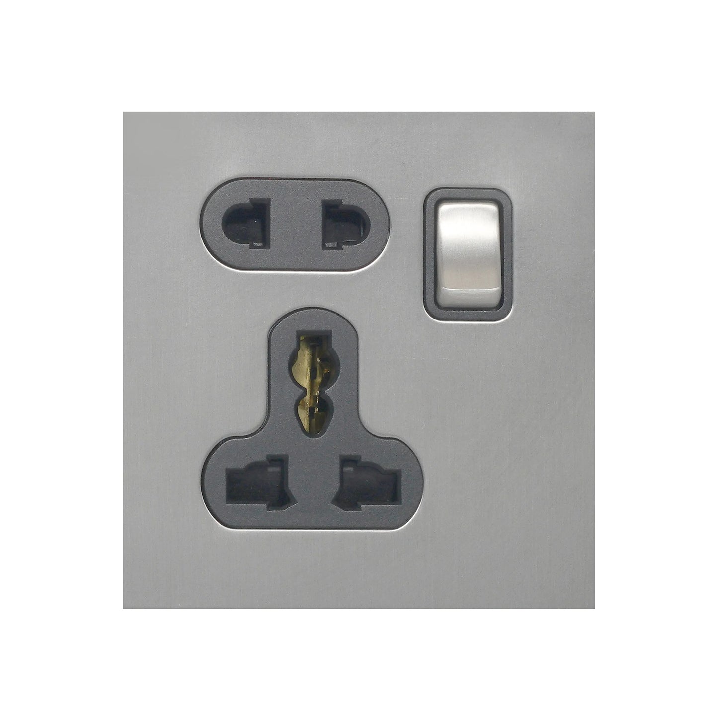 Single 5-Pin Socket 13A – On/Off – Stainless Steel