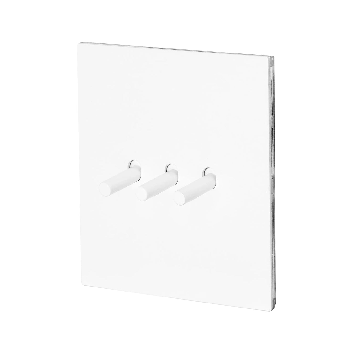 3 Gang 2 Way Switch – Plain Toggle – Stainless Steel / Copper