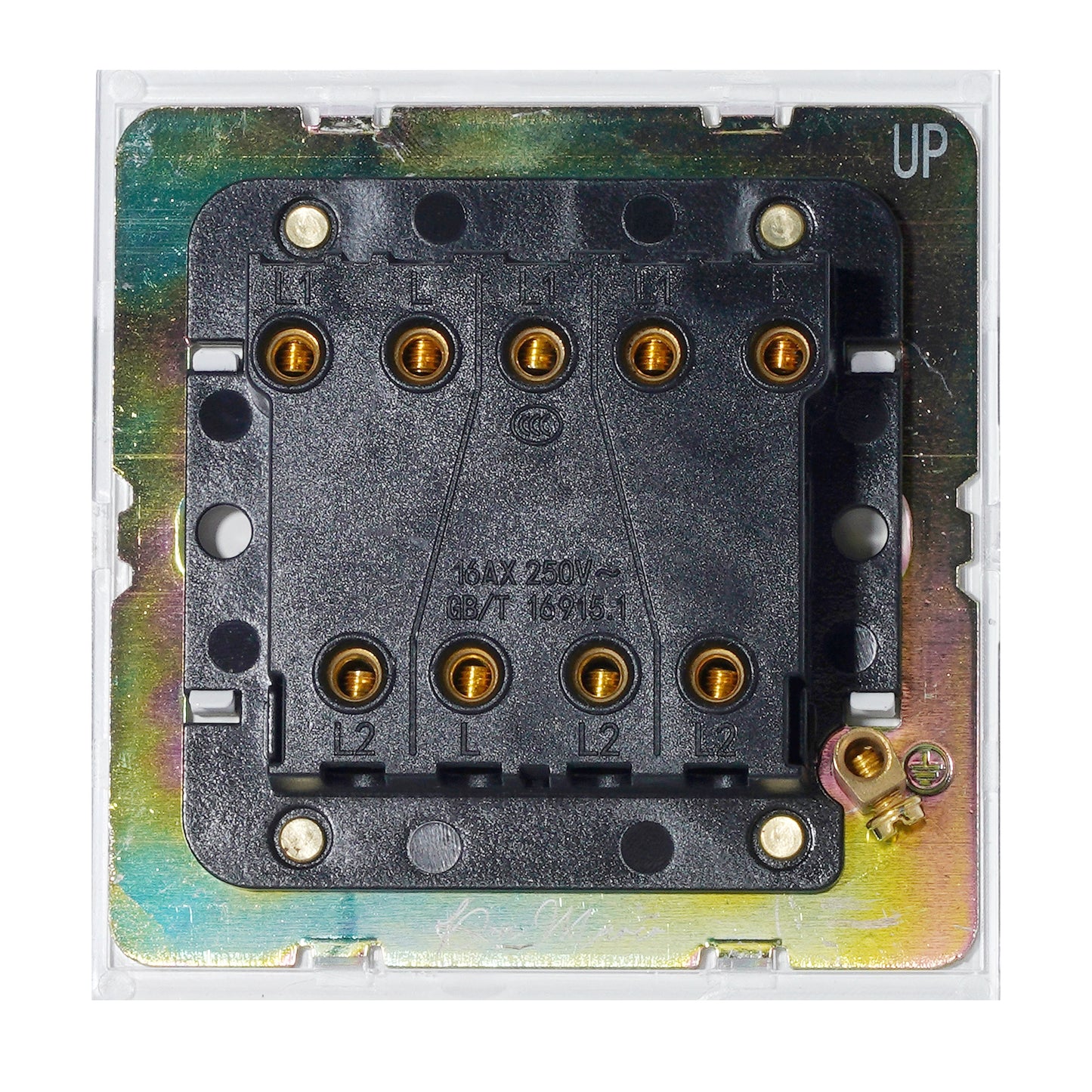 3 Gang 2 Way Switch – Plain Toggle – Stainless Steel / Copper