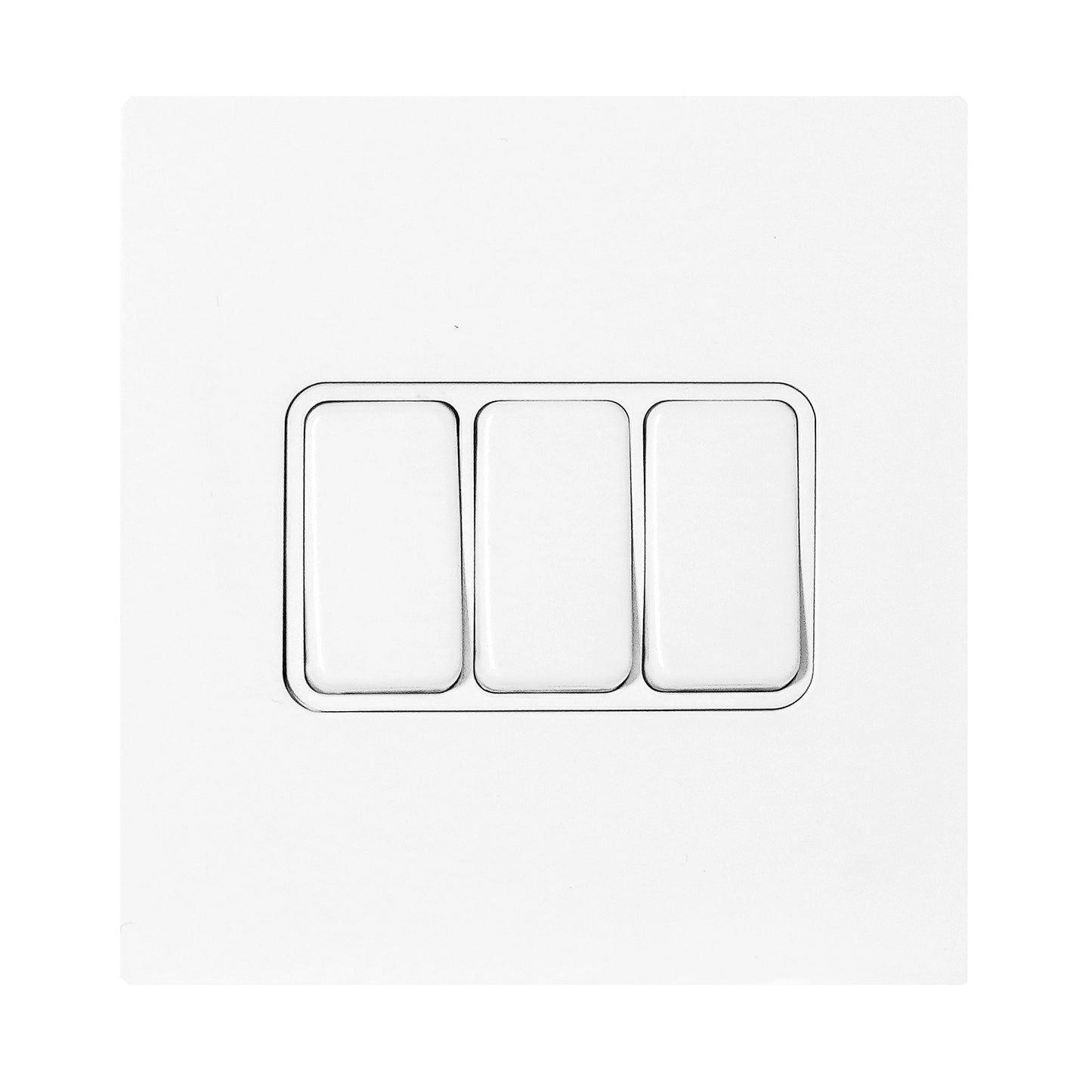 3 Gang 2 Way Switch – Rocker Button – Stainless Steel