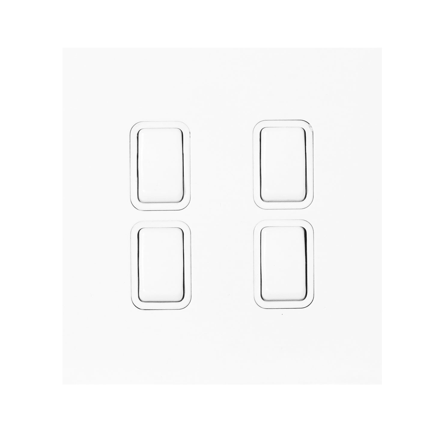 4 Gang 2 Way Switch (86) – Rocker Button – Stainless Steel