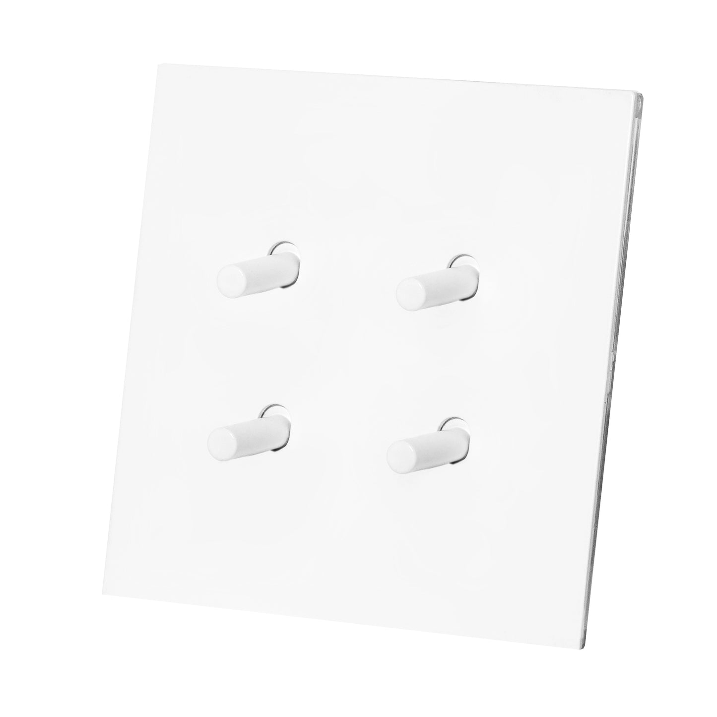 4 Gang 2 Way Switch (86) – Plain Toggle – Stainless Steel / Copper