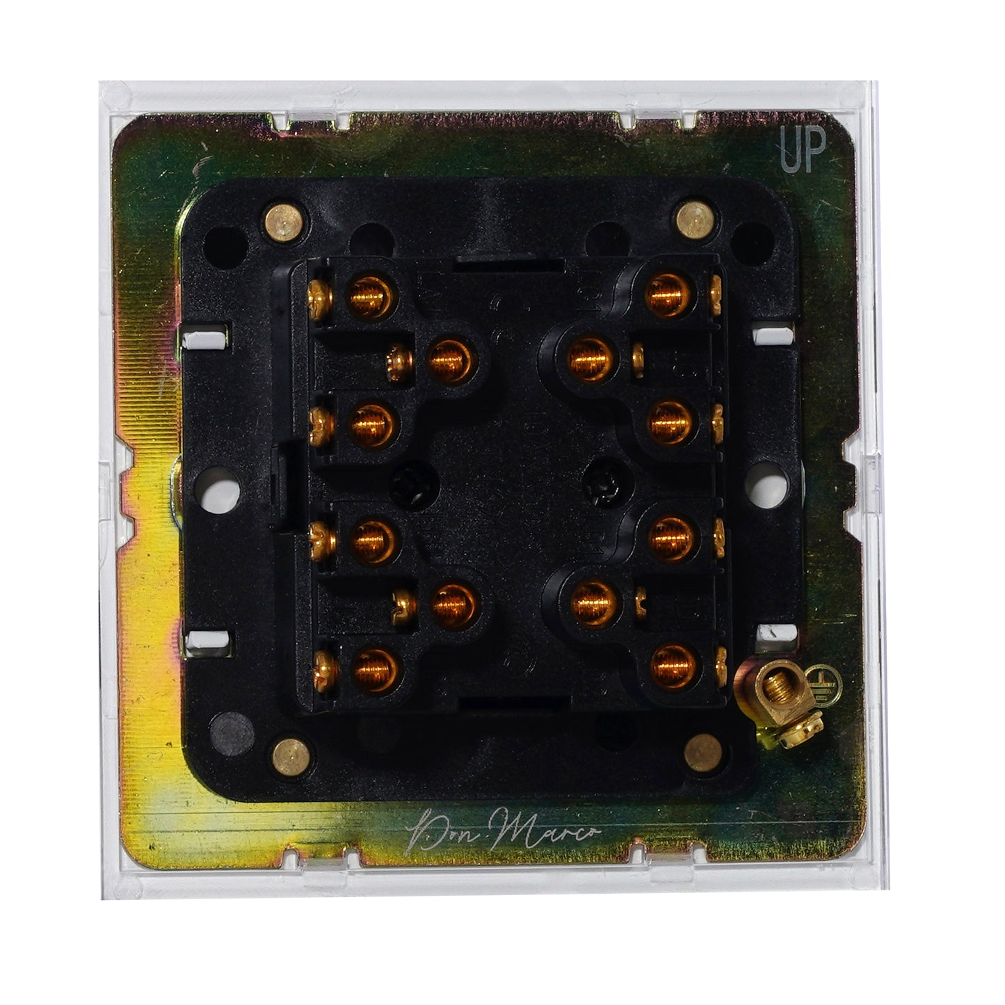 4 Gang 2 Way Switch (86) – Plain Toggle – Stainless Steel / Copper