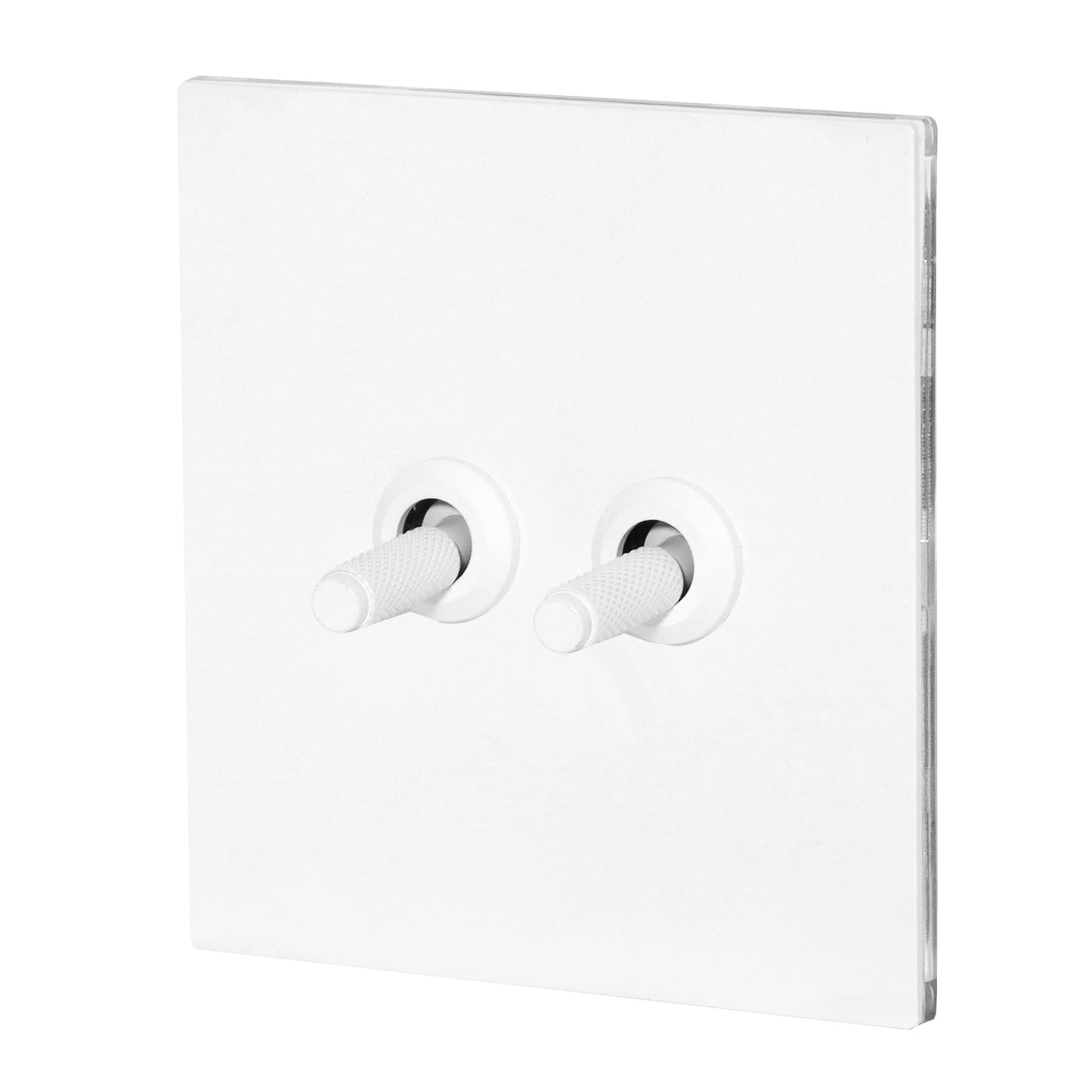 2 Gang 2 Way Switch – Knurled Toggle – Stainless Steel / Copper