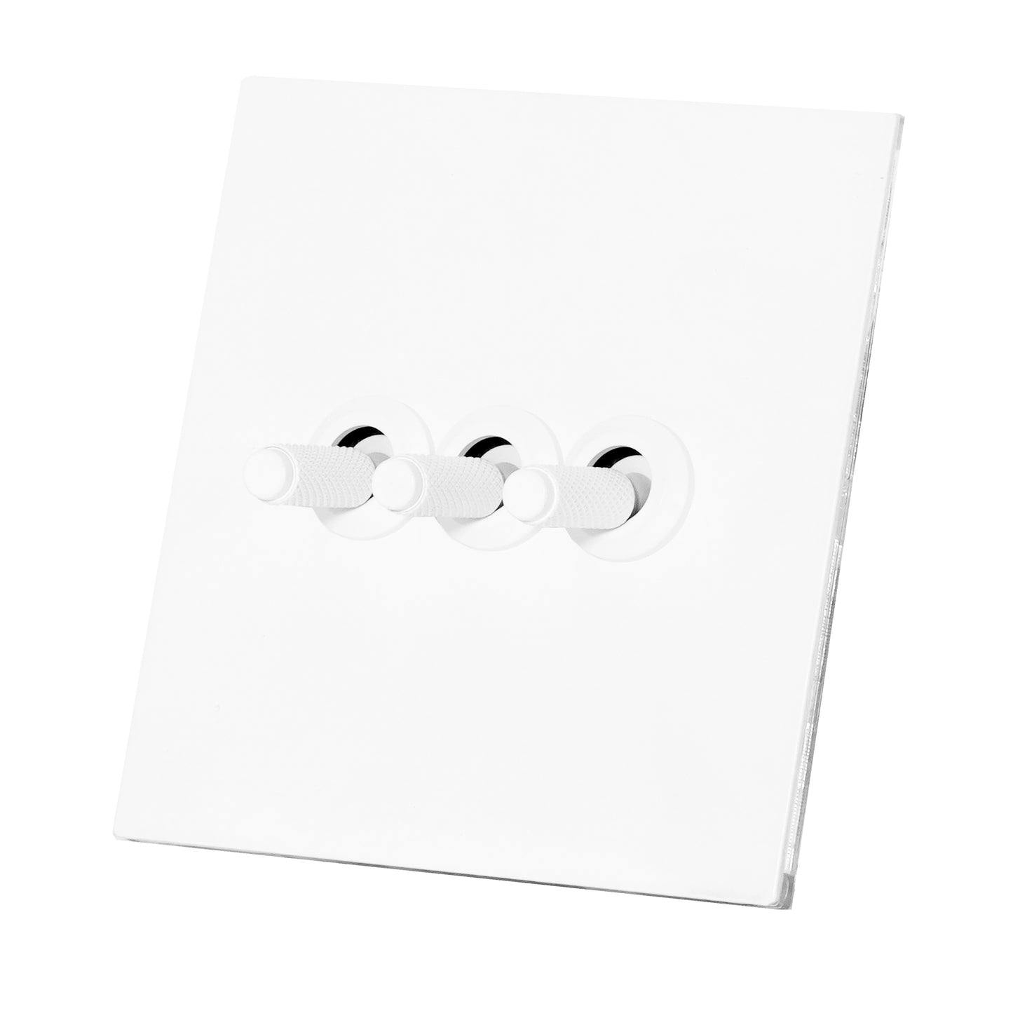 3 Gang 2 Way Switch – Knurled Toggle – Stainless Steel / Copper