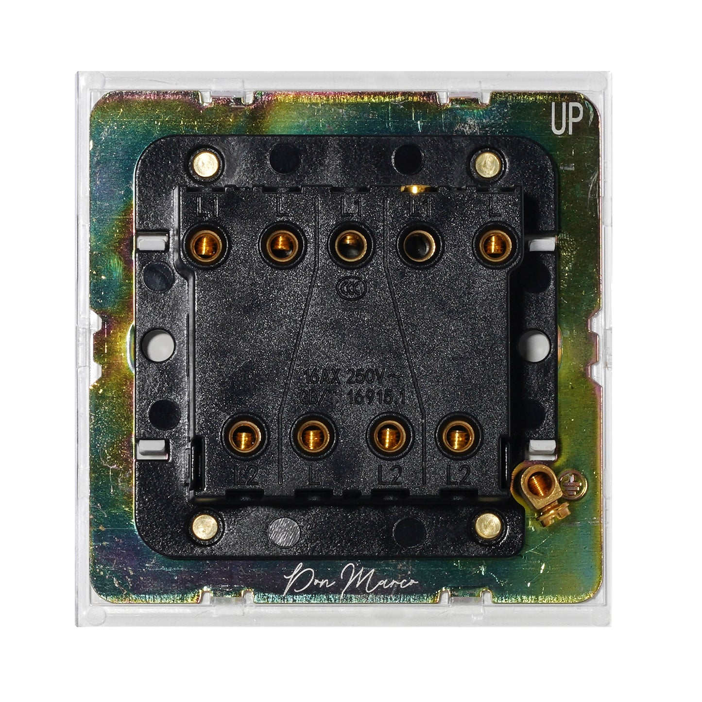 3 Gang 2 Way Switch – Knurled Toggle – Stainless Steel / Copper