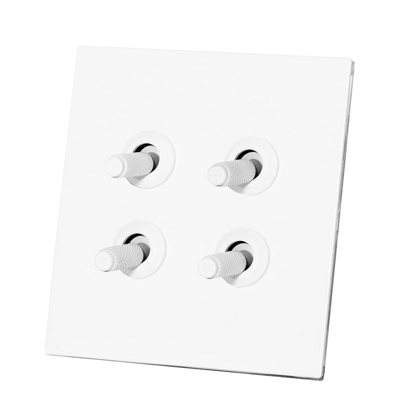 4 Gang 2 Way Switch (86) – Knurled Toggle – Stainless Steel / Copper
